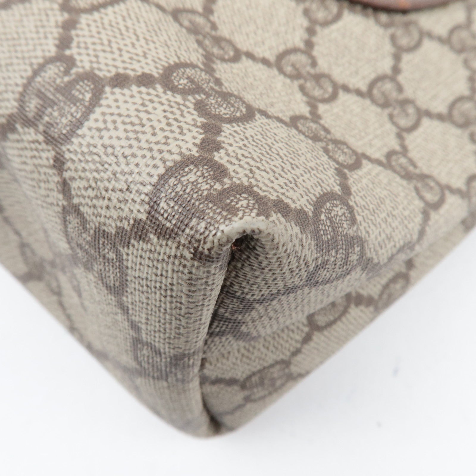 GUCCI Old Gucci Sherry Tote Bag GG Plus Leather Beige Brown 002.39.6487