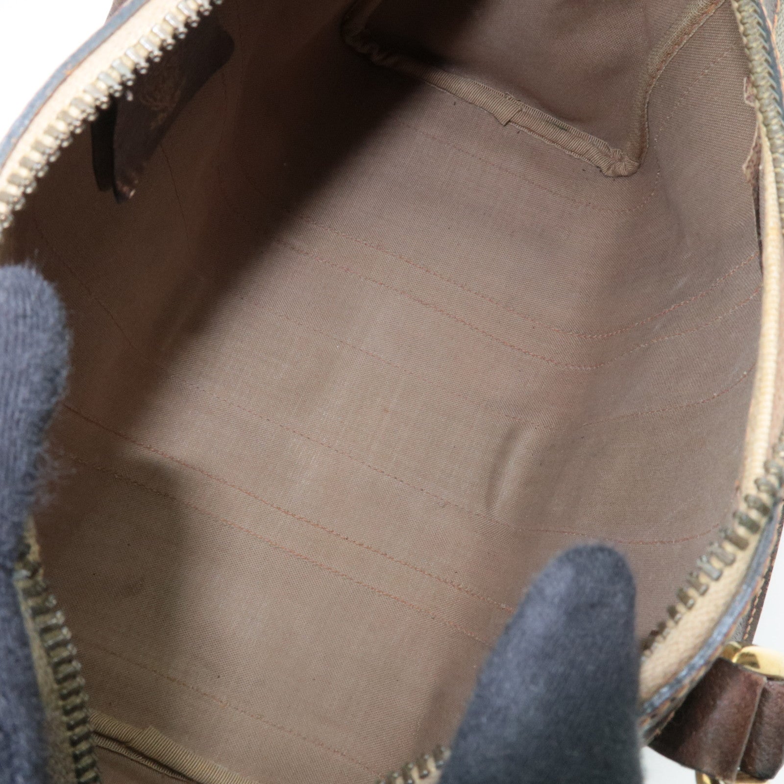 GUCCI Sherry GG Plus Leather Boston Bag Beige Brown 98.56.002.0548