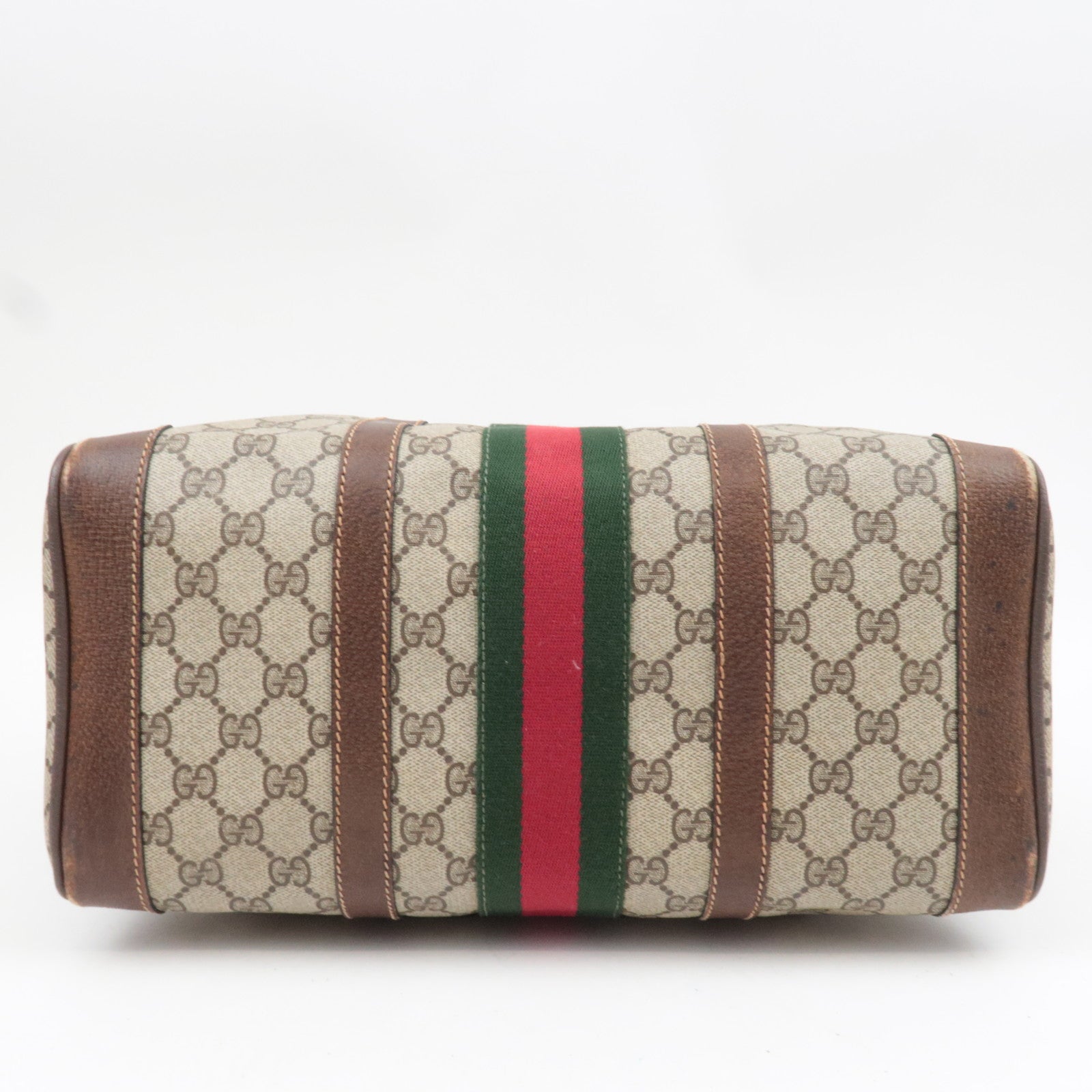 GUCCI Sherry GG Plus Leather Boston Bag Beige Brown 98.56.002.0548