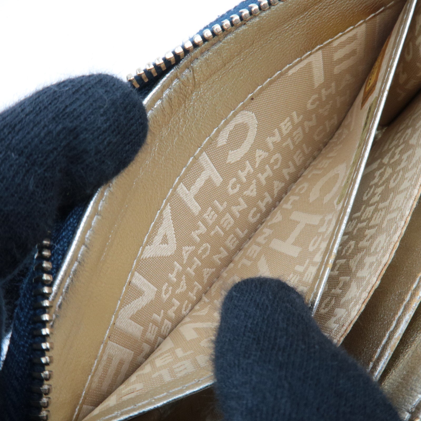 CHANEL Coco Mark Coin Case Wallet Denim Navy 10557674