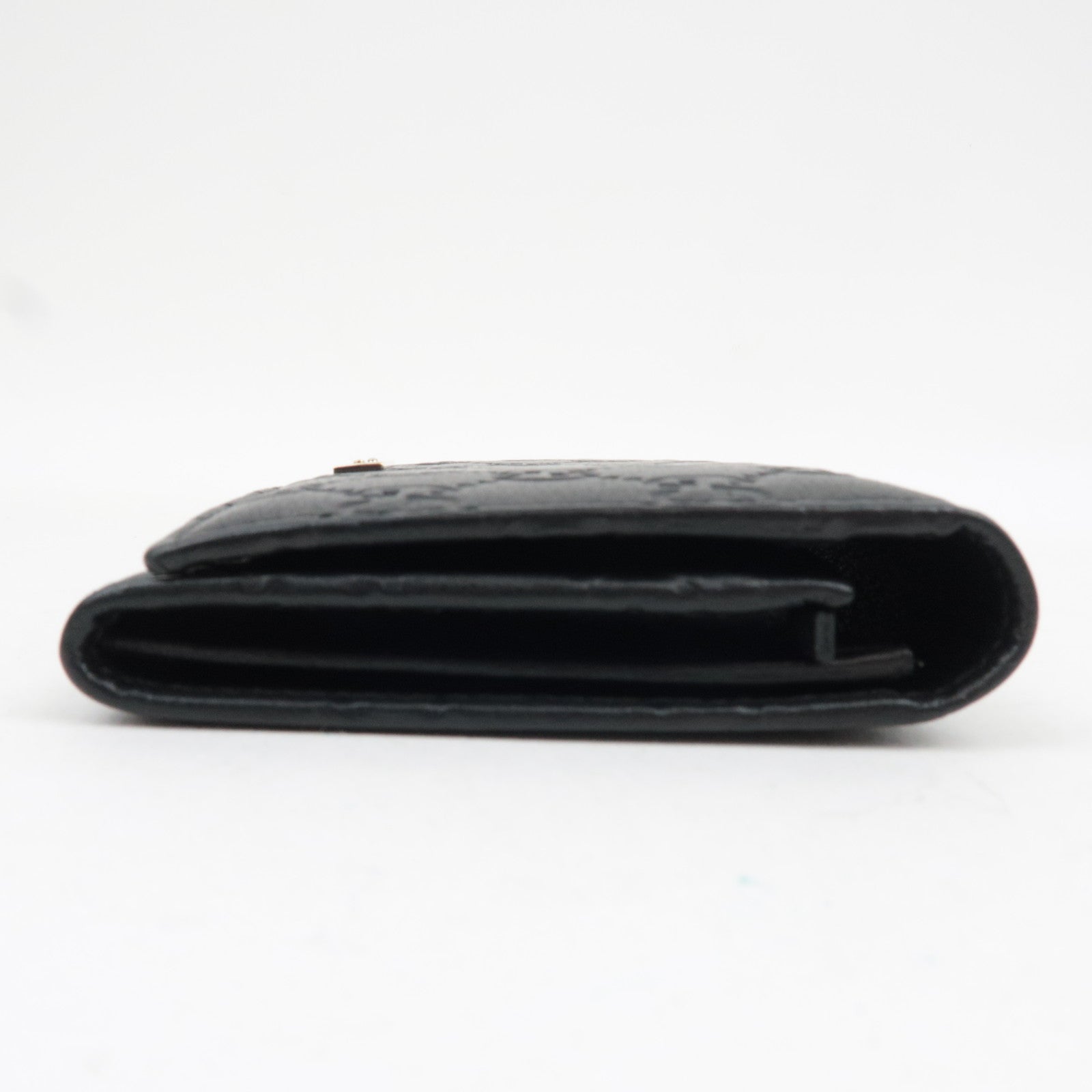 GUCCI Guccissima Bifold Long Wallet Leather Black 244946 *Box