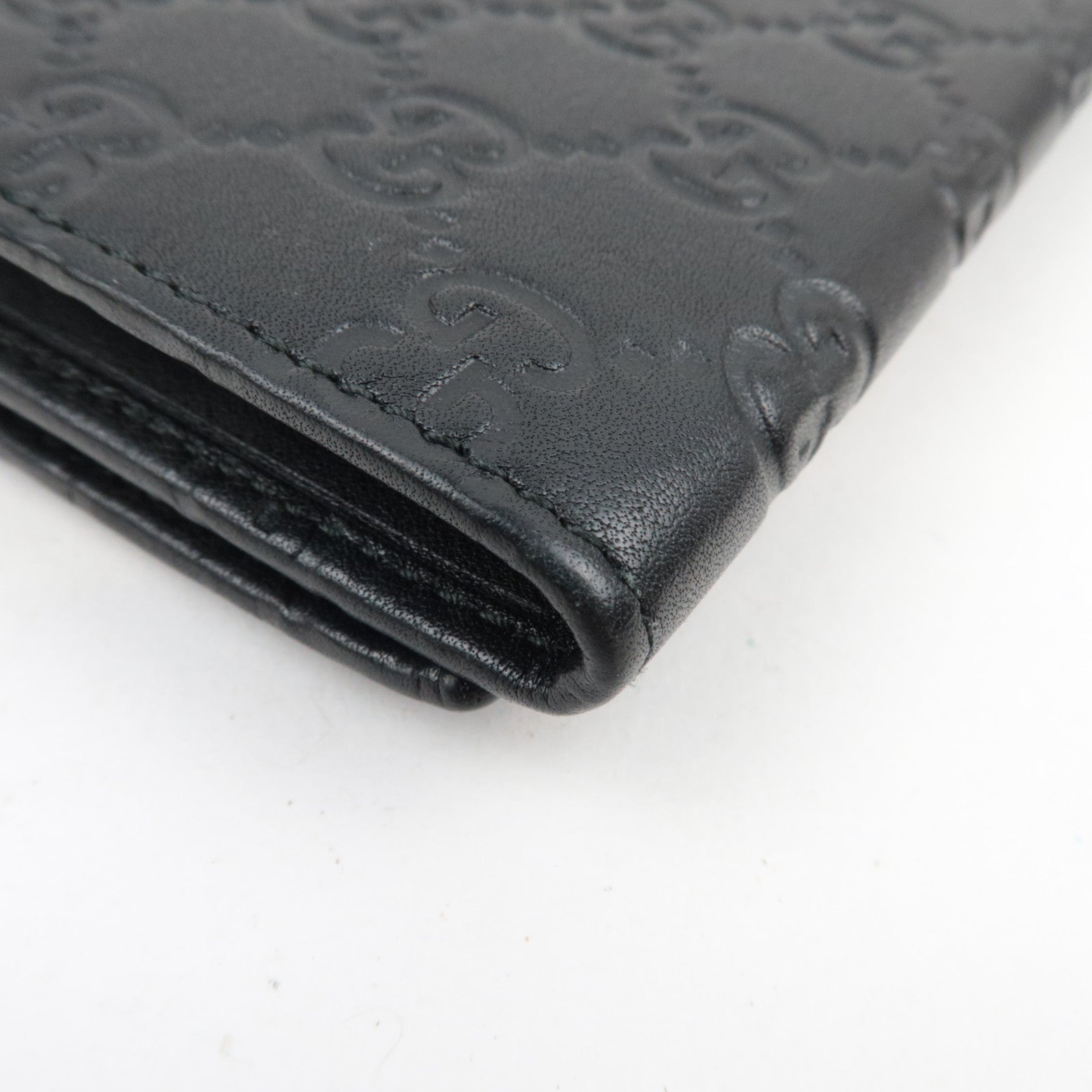 GUCCI Guccissima Bifold Long Wallet Leather Black 244946 *Box