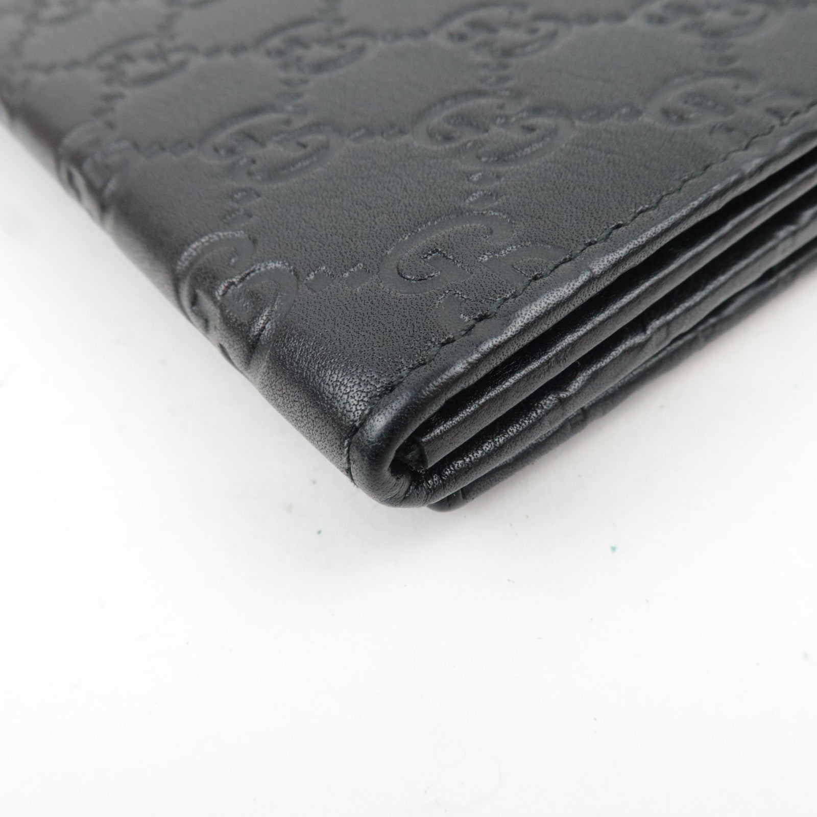 GUCCI Guccissima Bifold Long Wallet Leather Black 244946 *Box