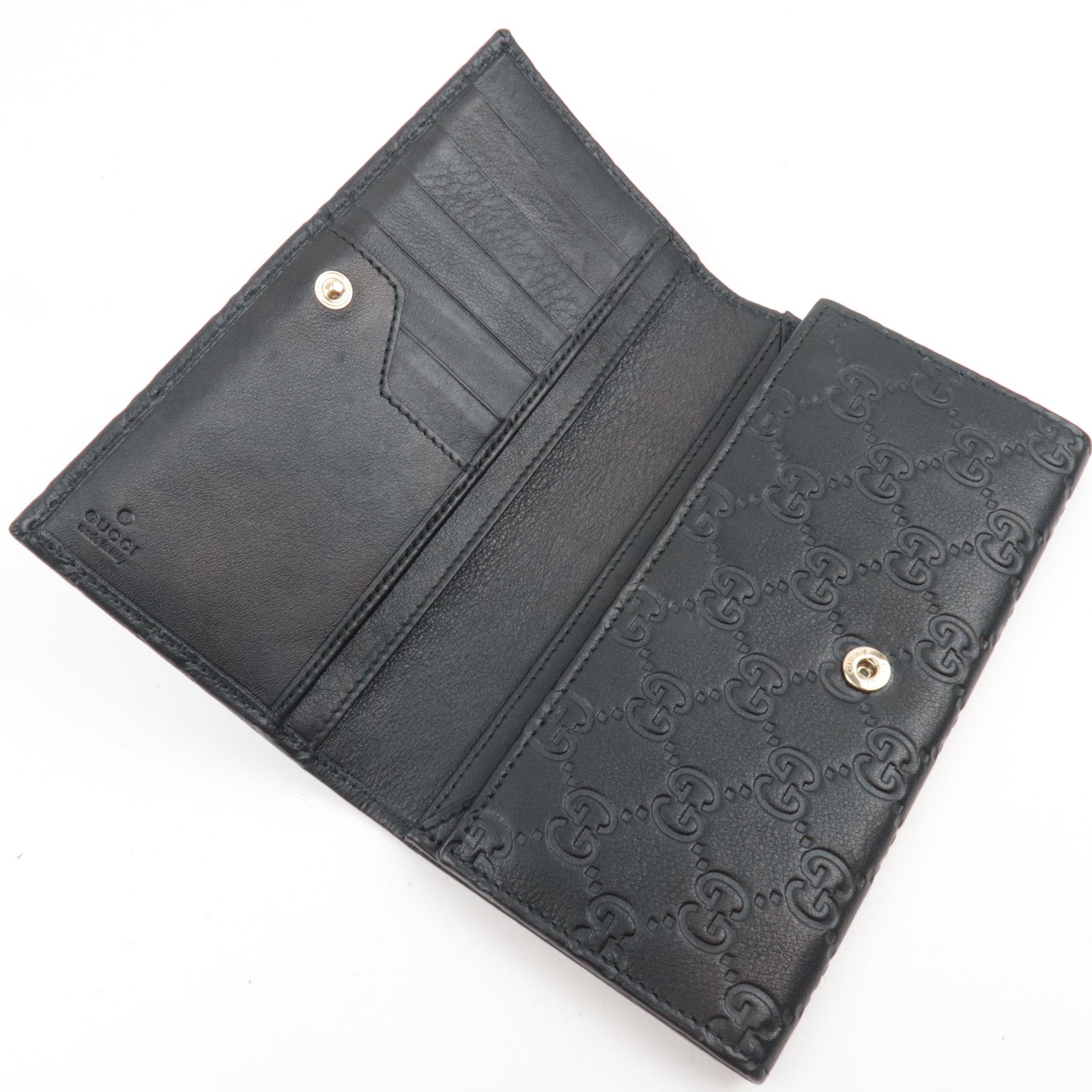 GUCCI Guccissima Bifold Long Wallet Leather Black 244946 *Box