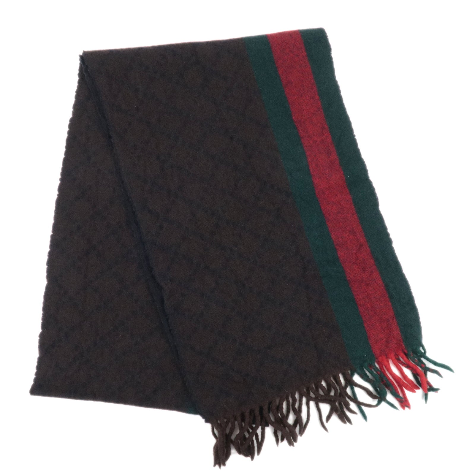 GUCCI Sherry Scarf 75% Wool 25% Angora Brown 33301983494