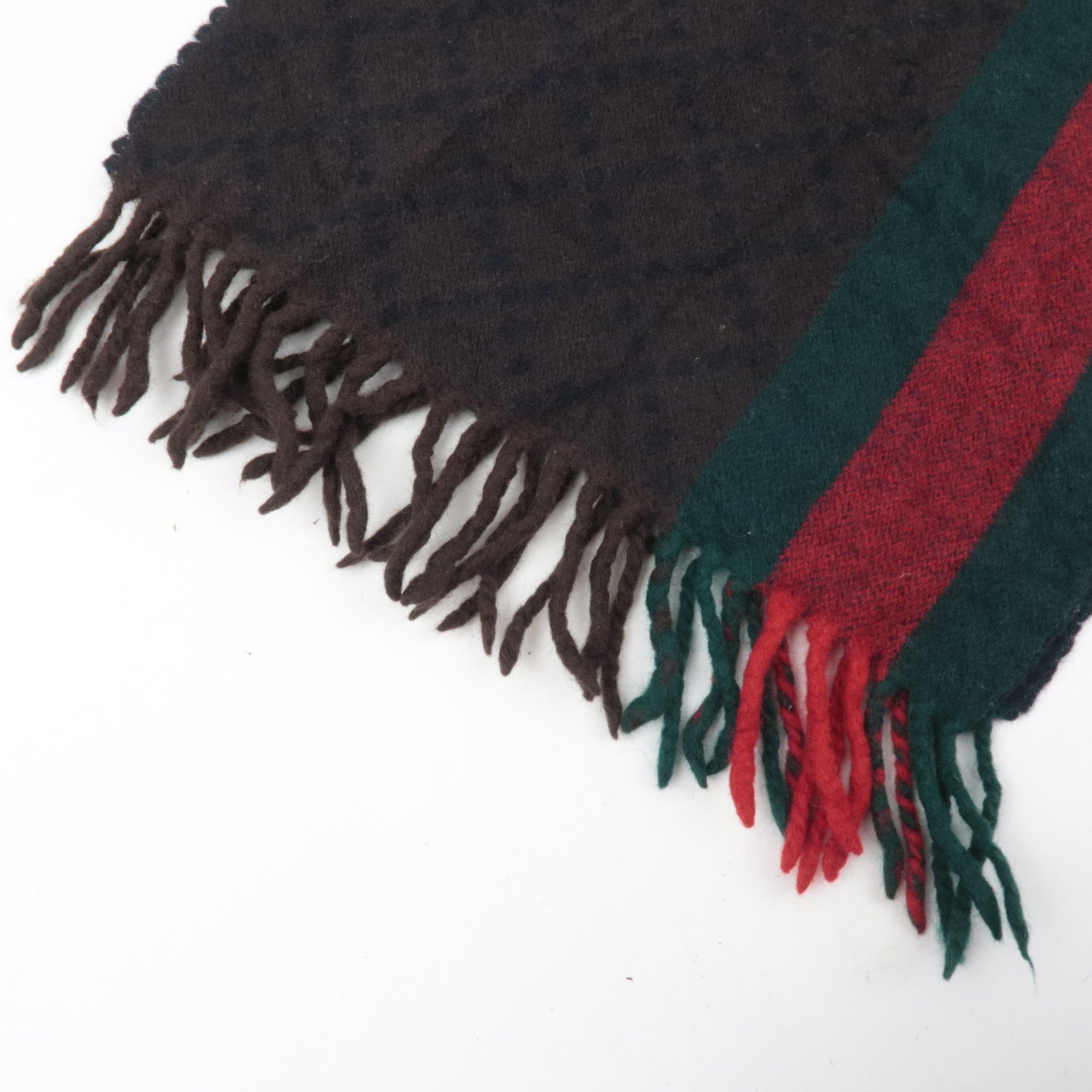 GUCCI Sherry Scarf 75% Wool 25% Angora Brown 333019
