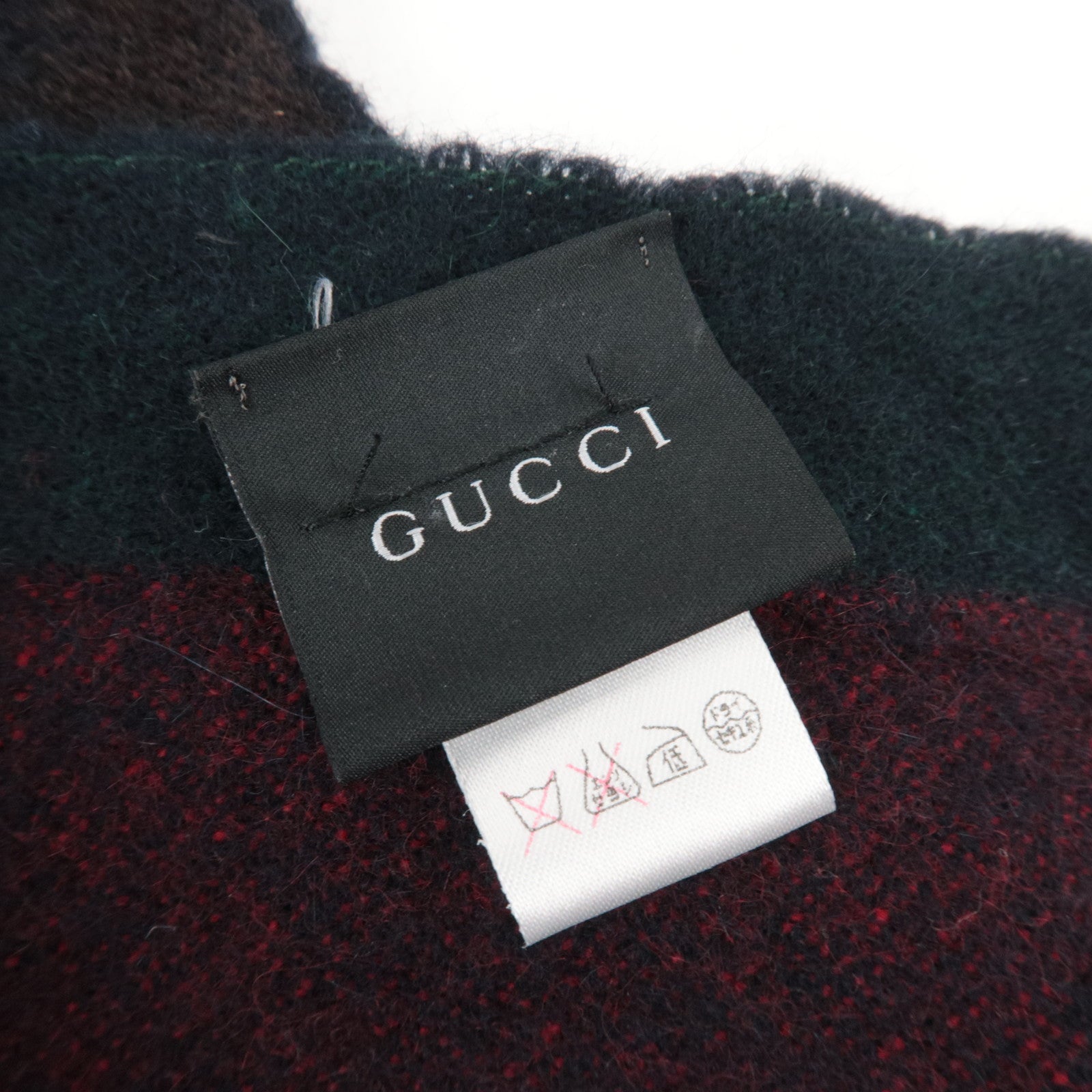 GUCCI Sherry Scarf 75% Wool 25% Angora Brown 333019