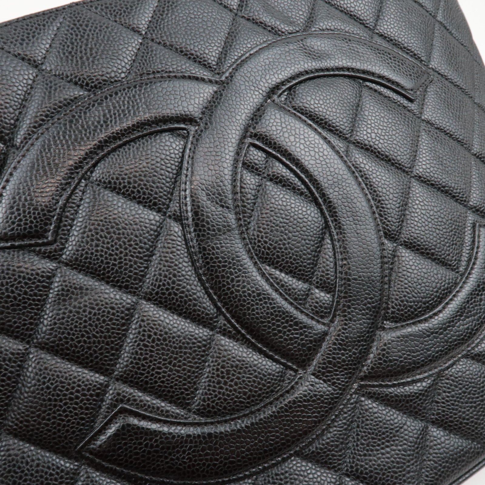 CHANEL Medallion Tote Bag Caviarskin Black Silver HDW A01804 6194866