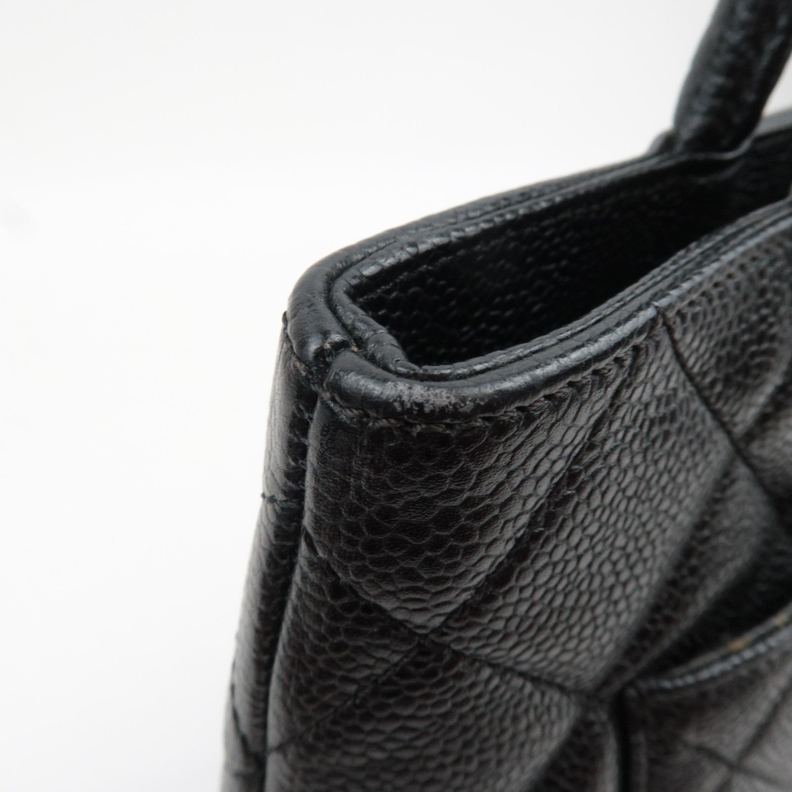 CHANEL Medallion Tote Bag Caviarskin Black Silver HDW A01804 6194866