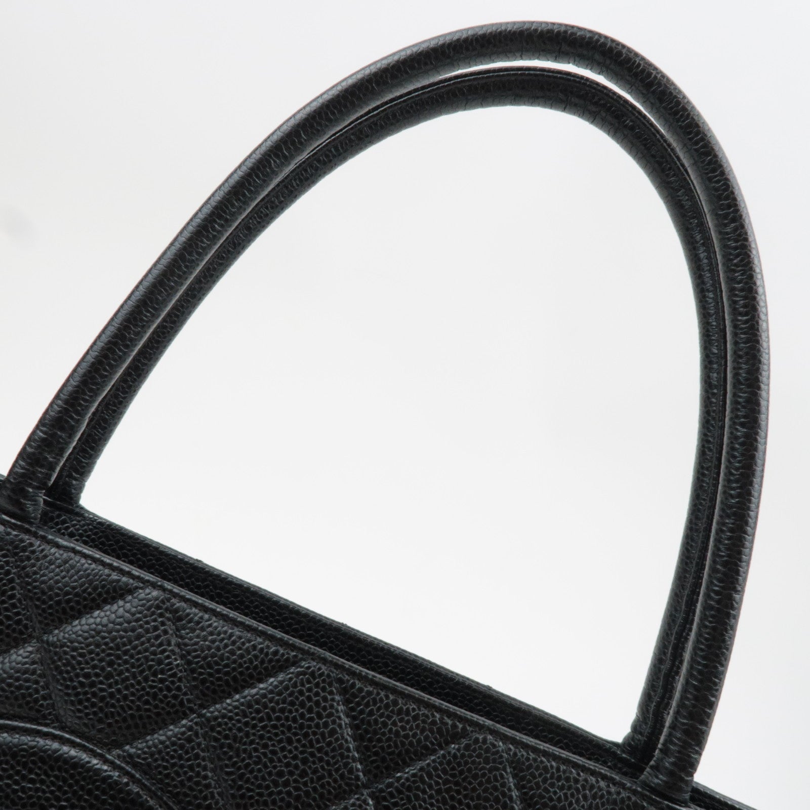 CHANEL Medallion Tote Bag Caviarskin Black Silver HDW A01804 6194866