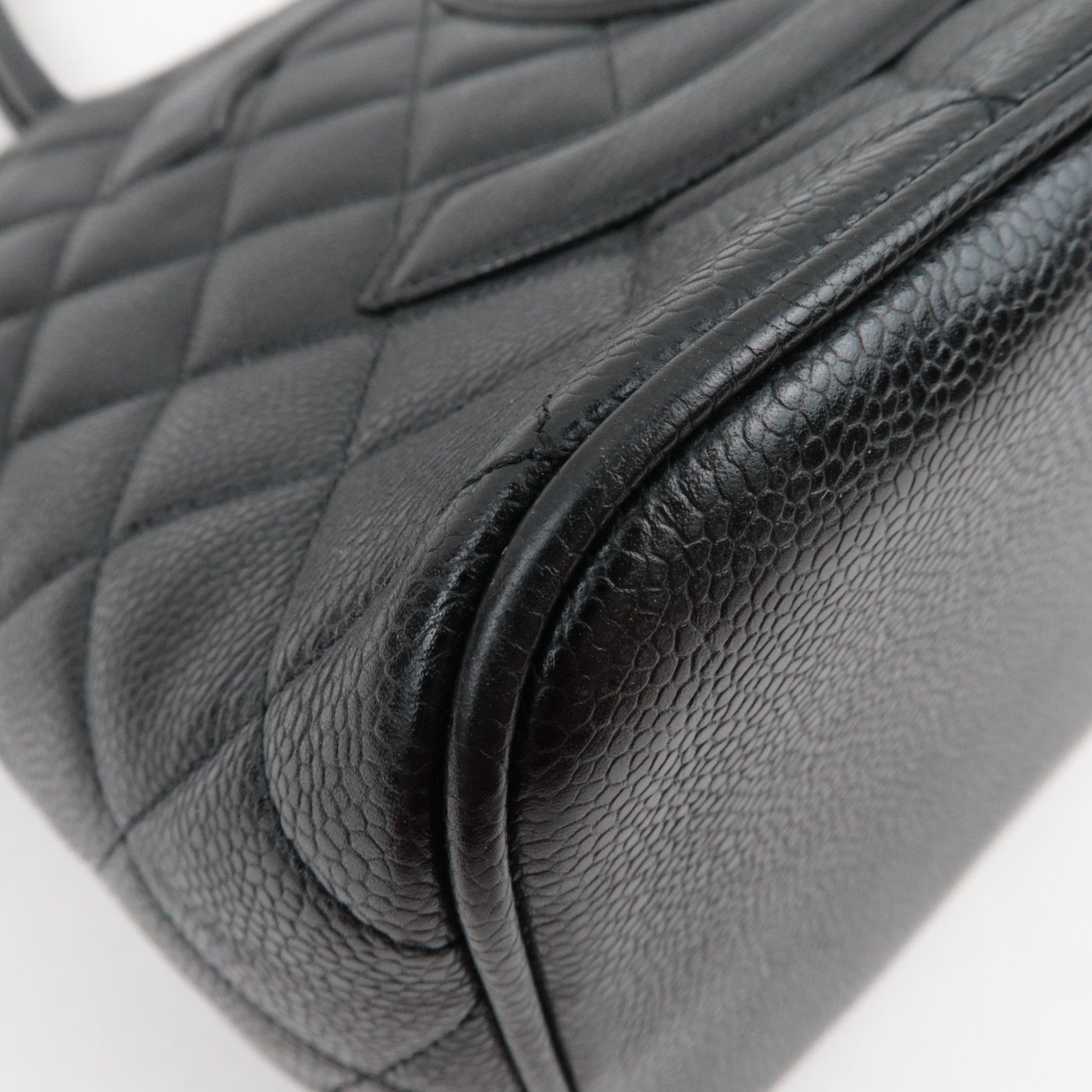 CHANEL Medallion Tote Bag Caviarskin Black Silver HDW A01804 6194866