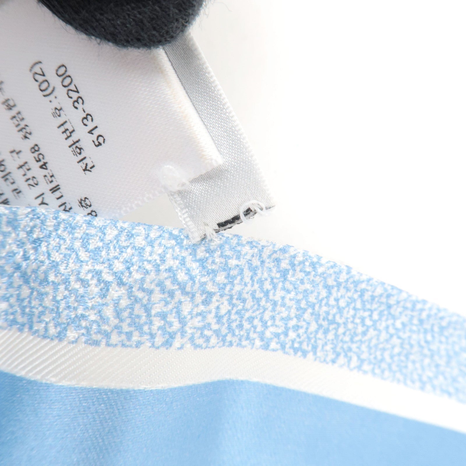 Christian Dior Mitzah Twilly Houndstooth Scarf 100% Silk Blue