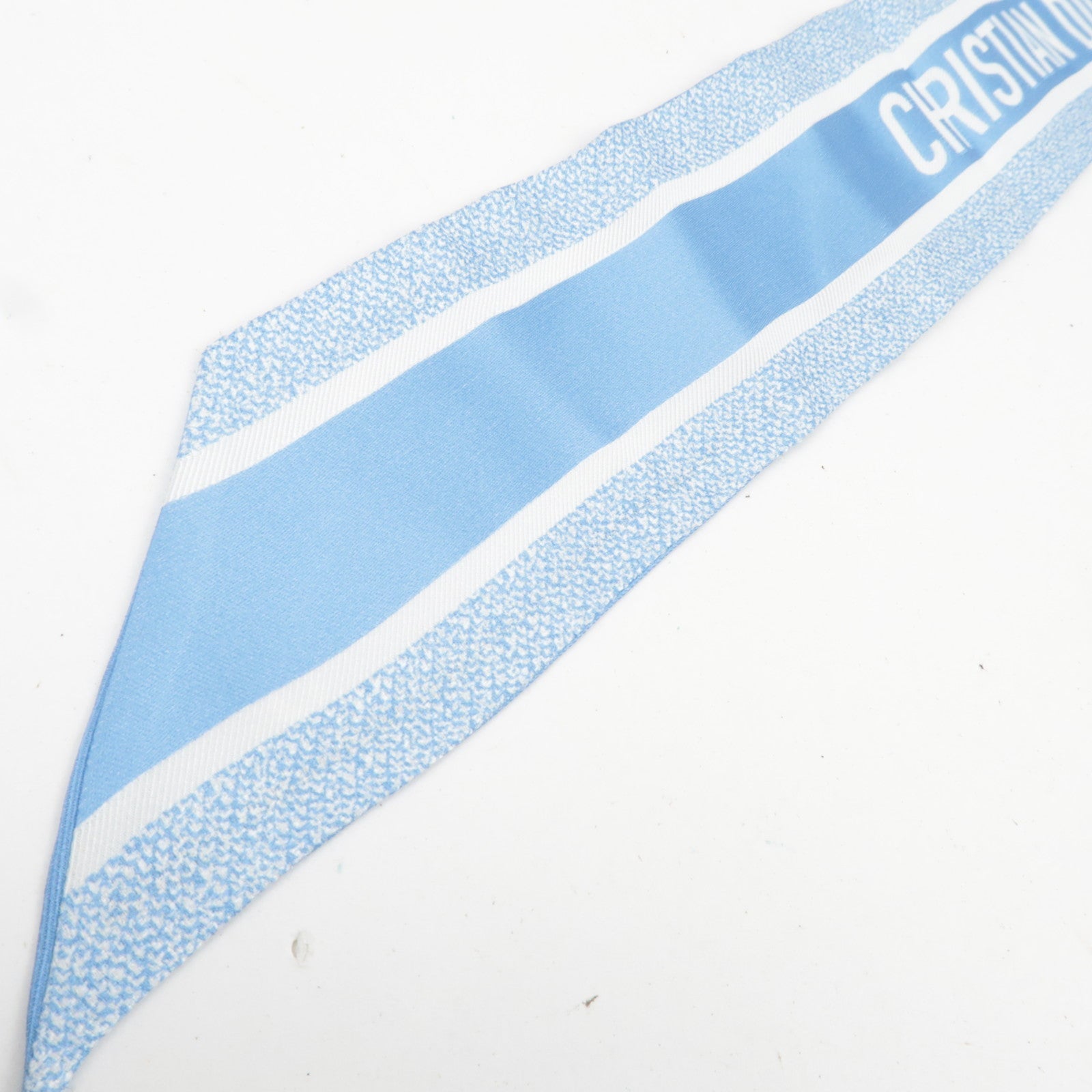 Christian Dior Mitzah Twilly Houndstooth Scarf 100% Silk Blue