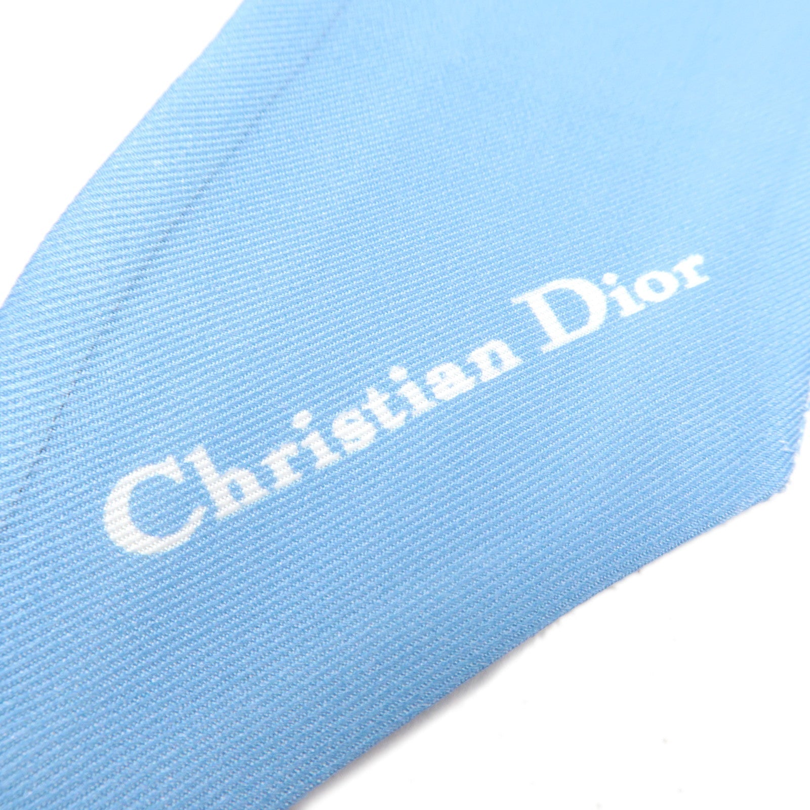 Christian Dior Mitzah Twilly Houndstooth Scarf 100% Silk Blue