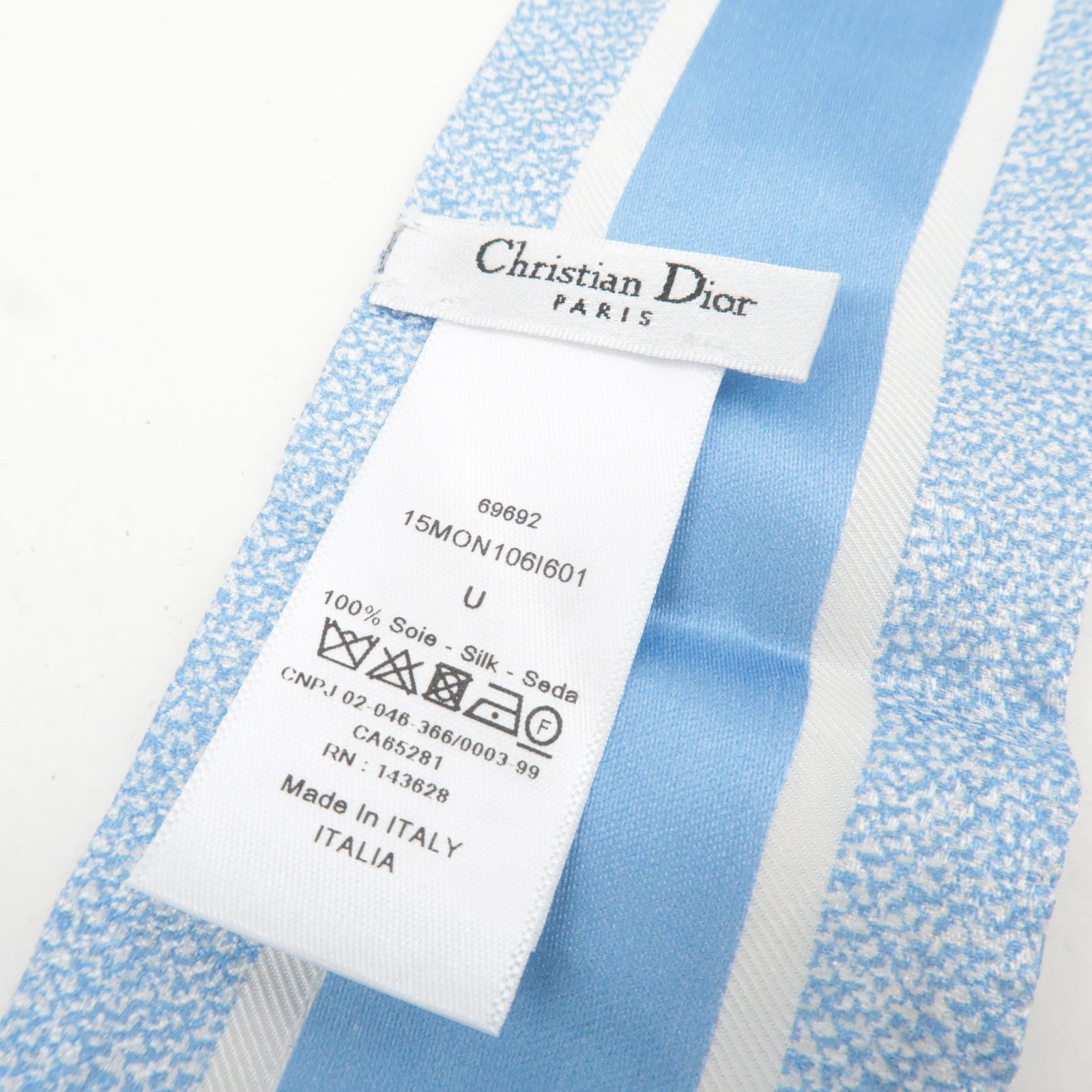 Christian Dior Mitzah Twilly Houndstooth Scarf 100% Silk Blue