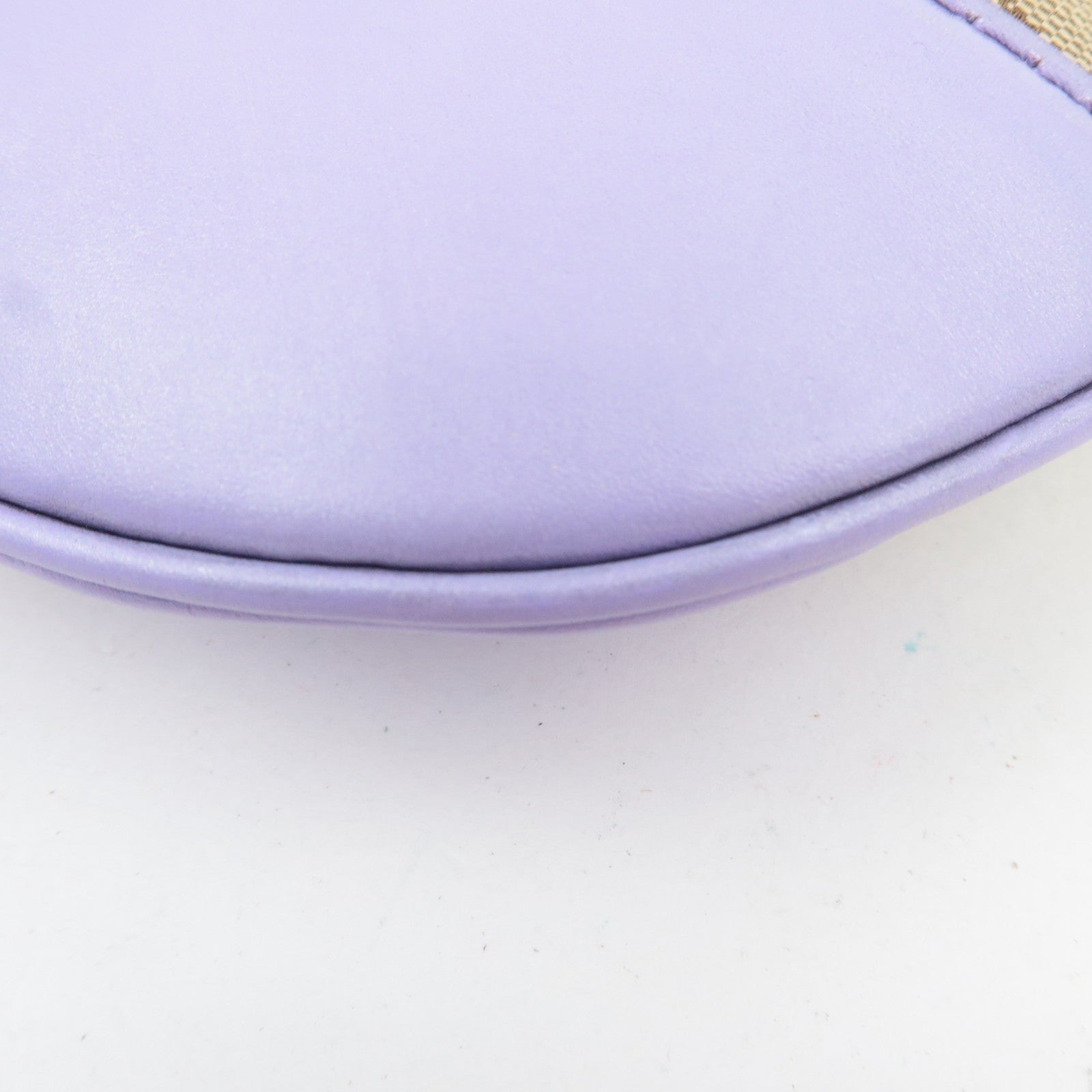 GUCCI Lovely GG Canvas Leather Shoulder Bag Beige Purple 257072