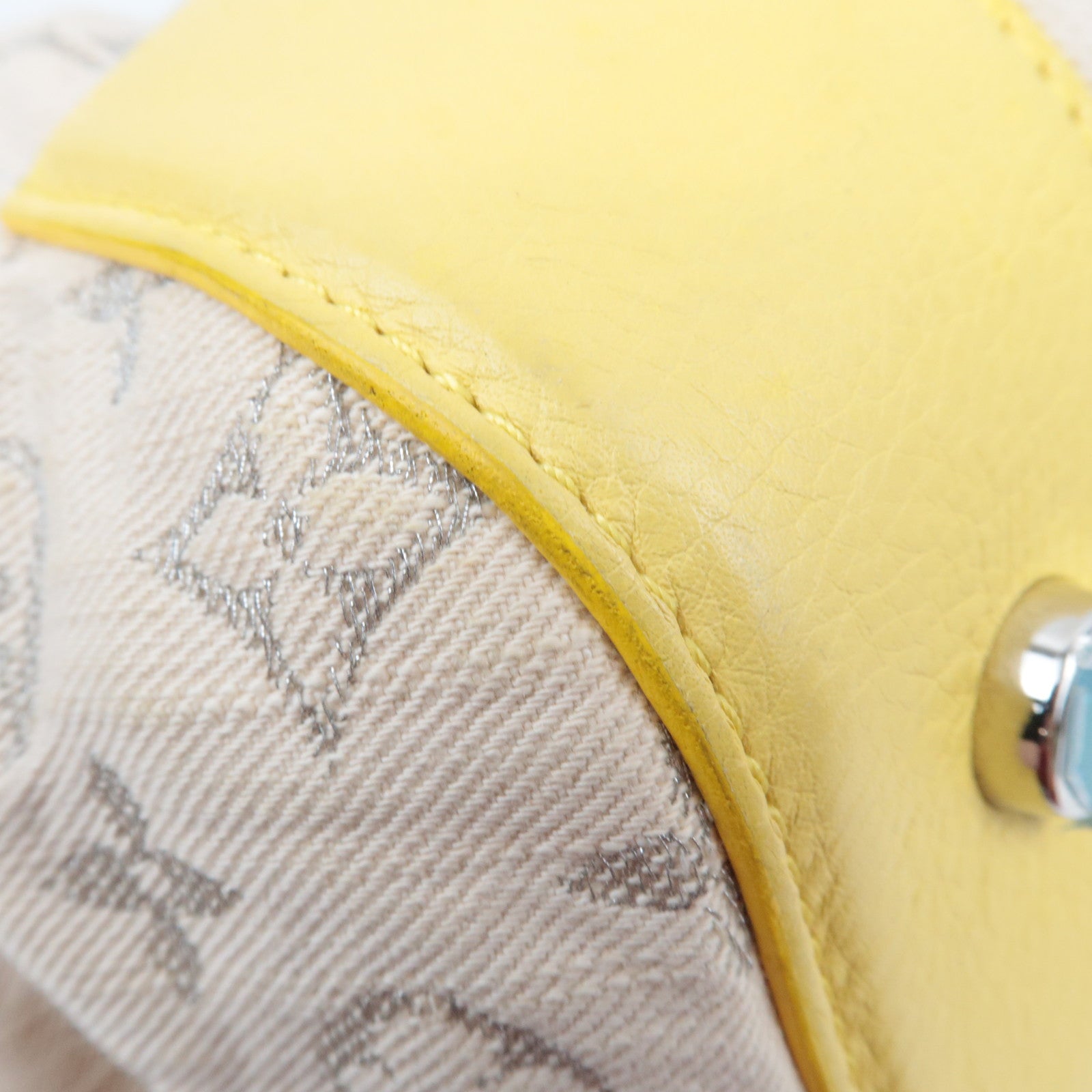 Louis Vuitton Monogram Denim Speedy Round Handbag Jaune M40709 AR0122 *Strap, Key Lock, Clochette