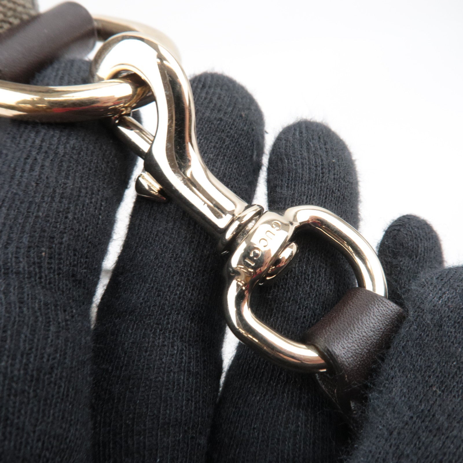 GUCCI 2Way Tote Bag GG Supreme Leather Beige Brown 388929 *Strap