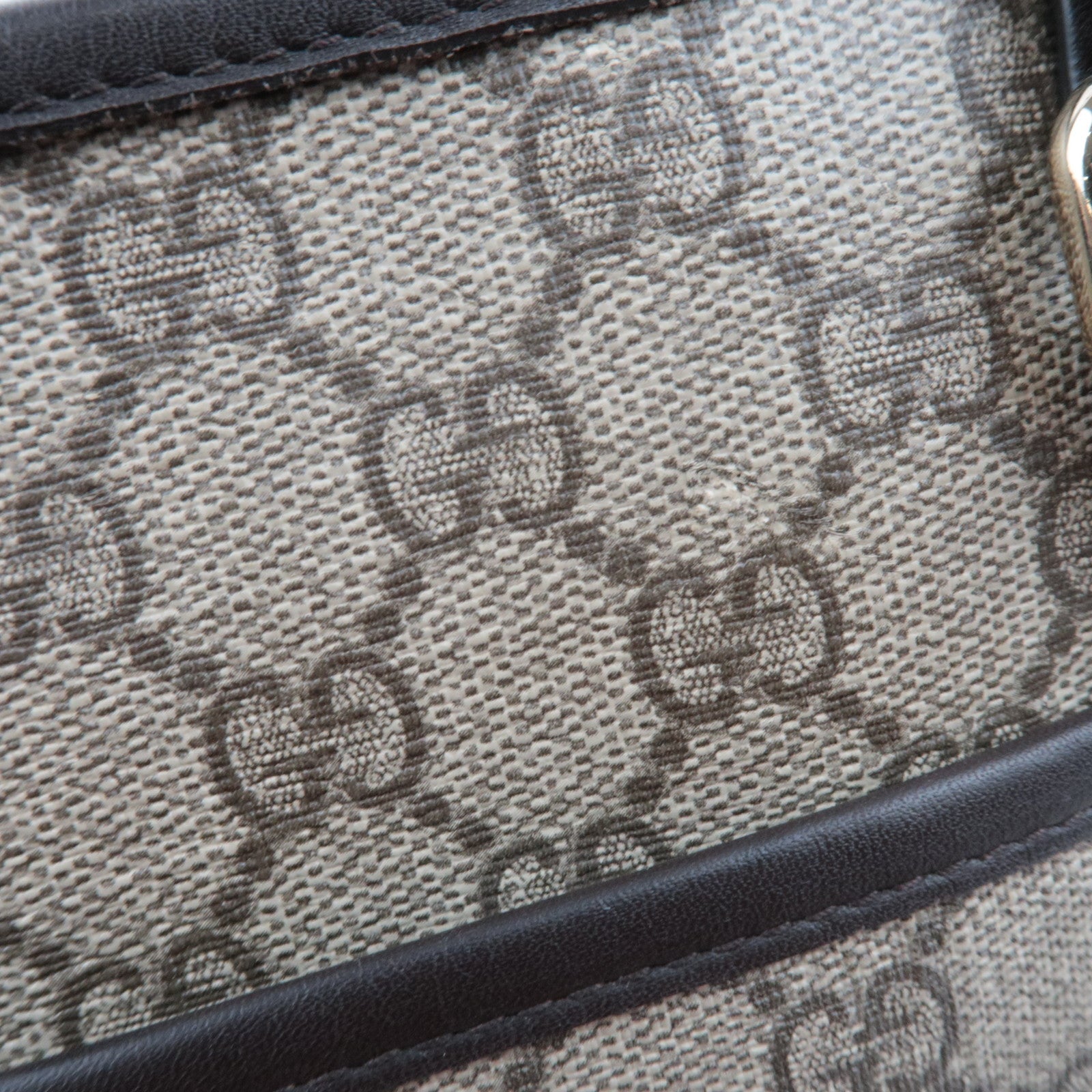 GUCCI 2Way Tote Bag GG Supreme Leather Beige Brown 388929 *Strap