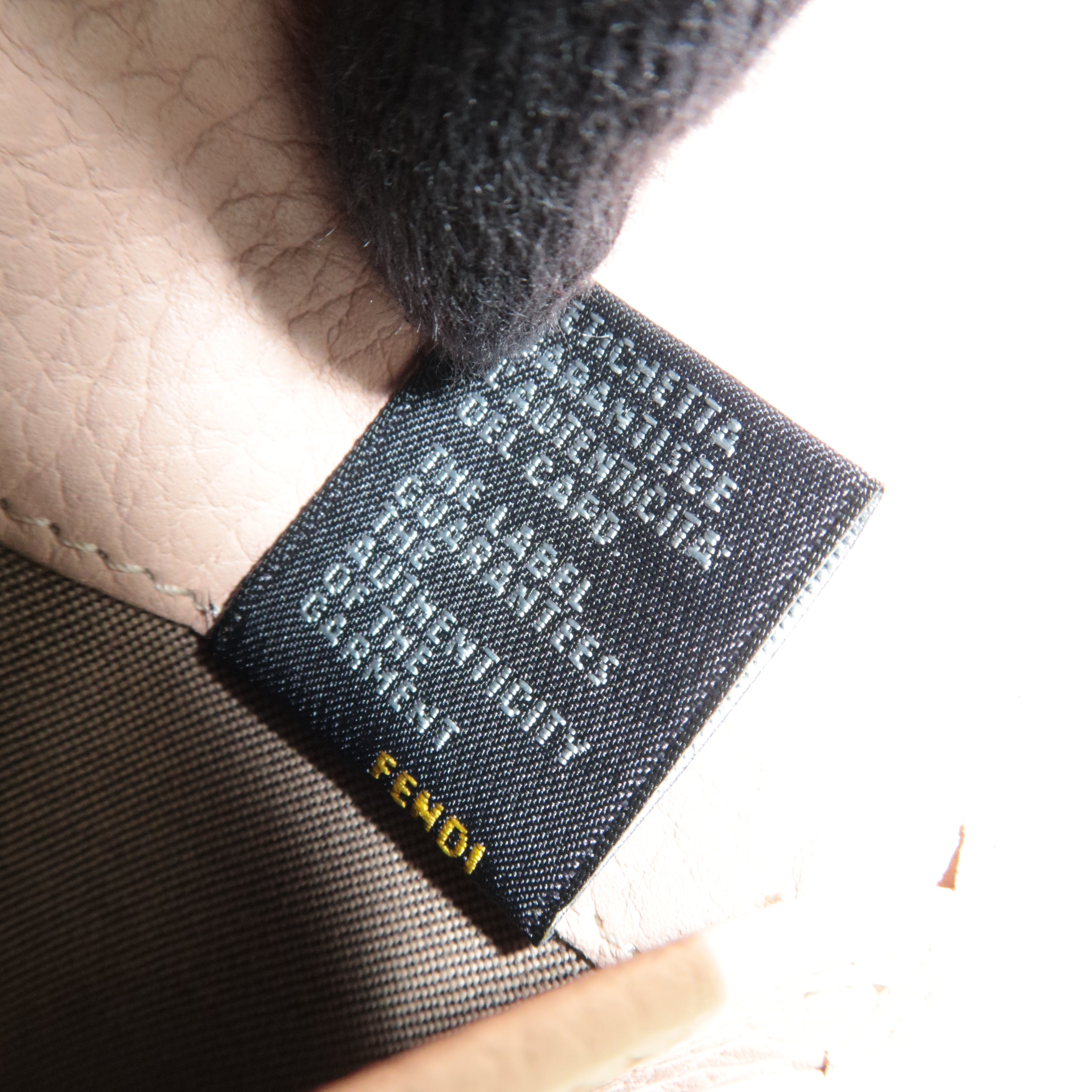 FENDI Zucchino Tri-Fold Wallet Canvas Leather Multicolor Beige 8M0177 *Dust bag