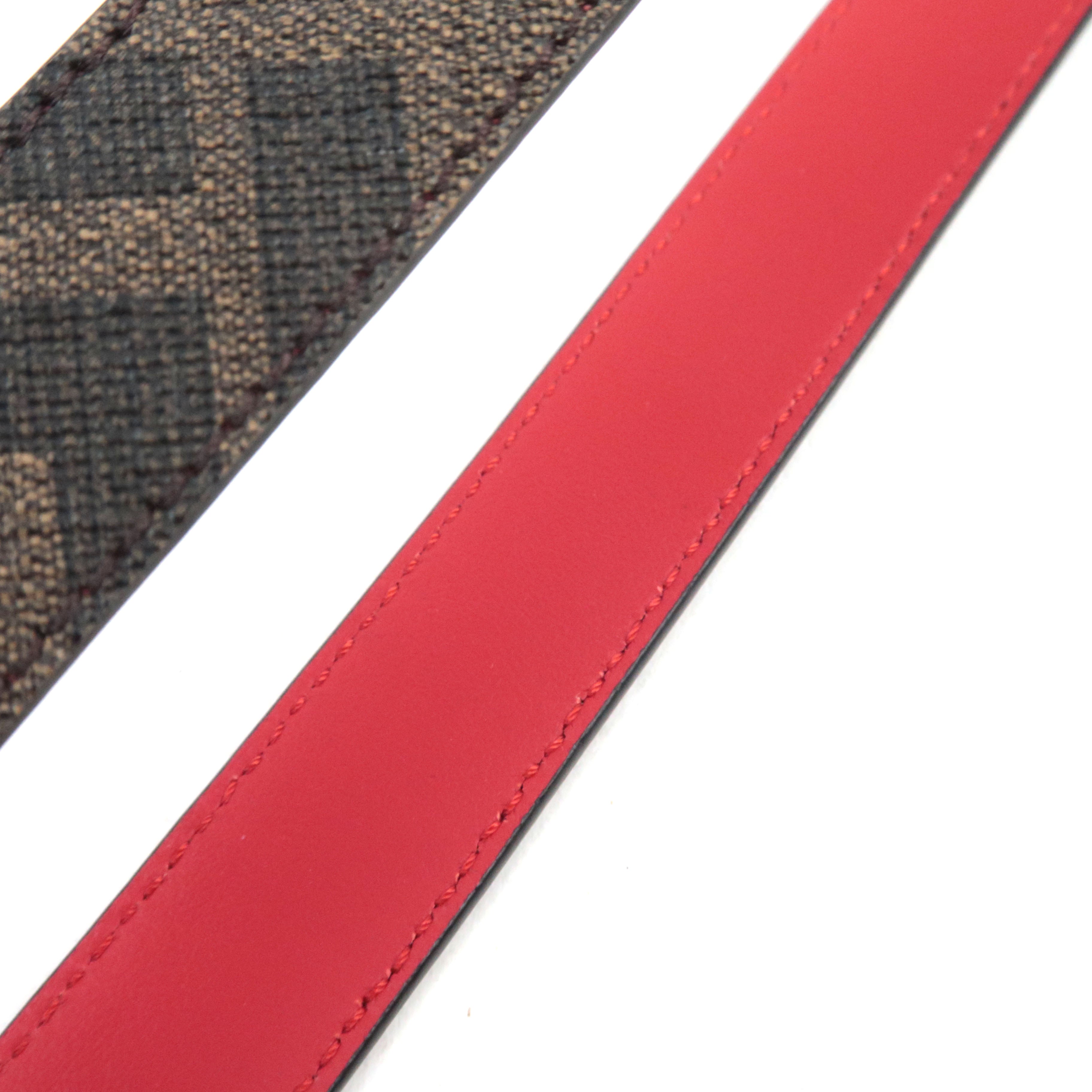 FENDI Zucca Bag Handle Strap Bag Charm PVC Leather Brown Black Red 7AR872