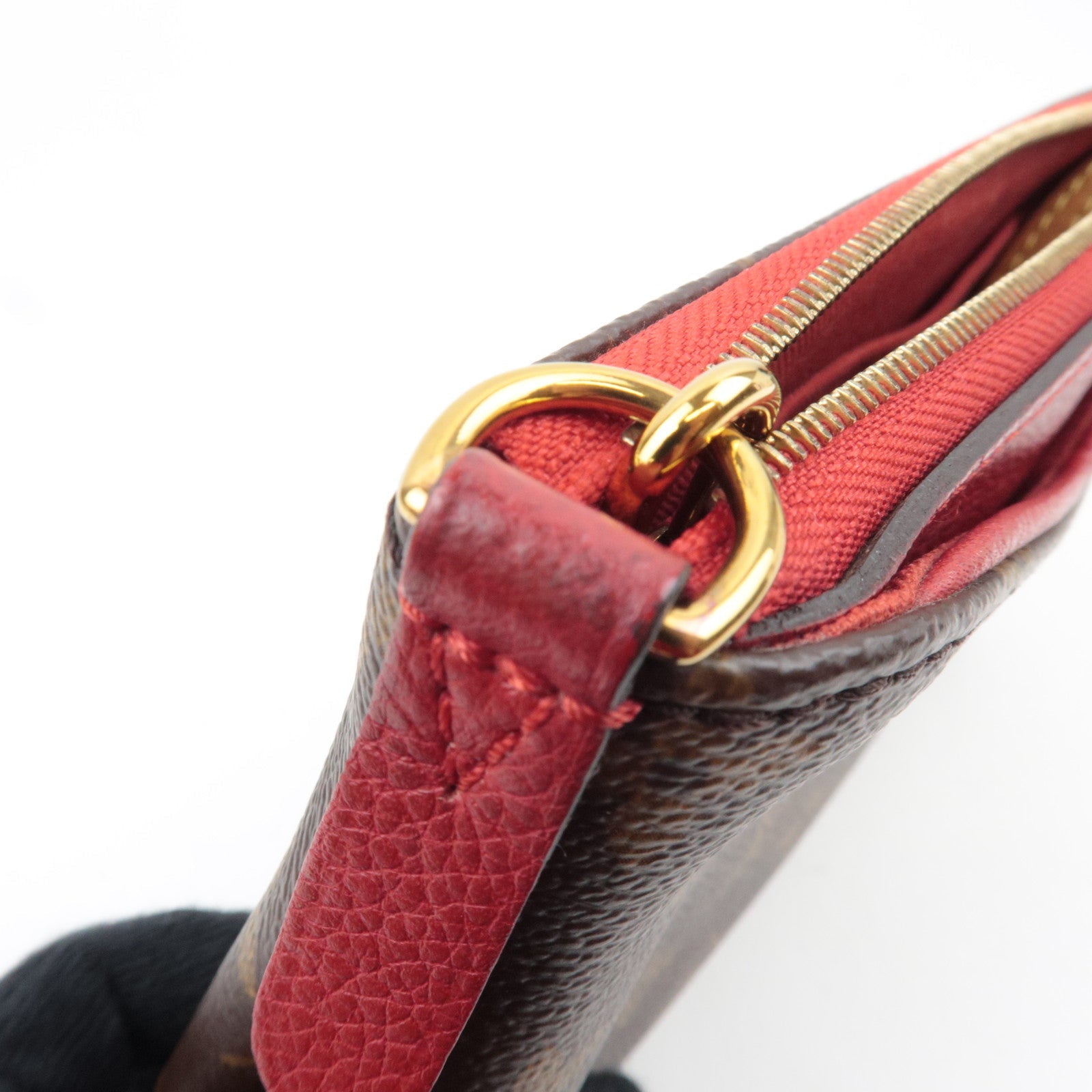 Louis Vuitton Monogram Pallas Clutch Shoulder Bag Cerise M41638 GI4156 *Dust bag, Strap