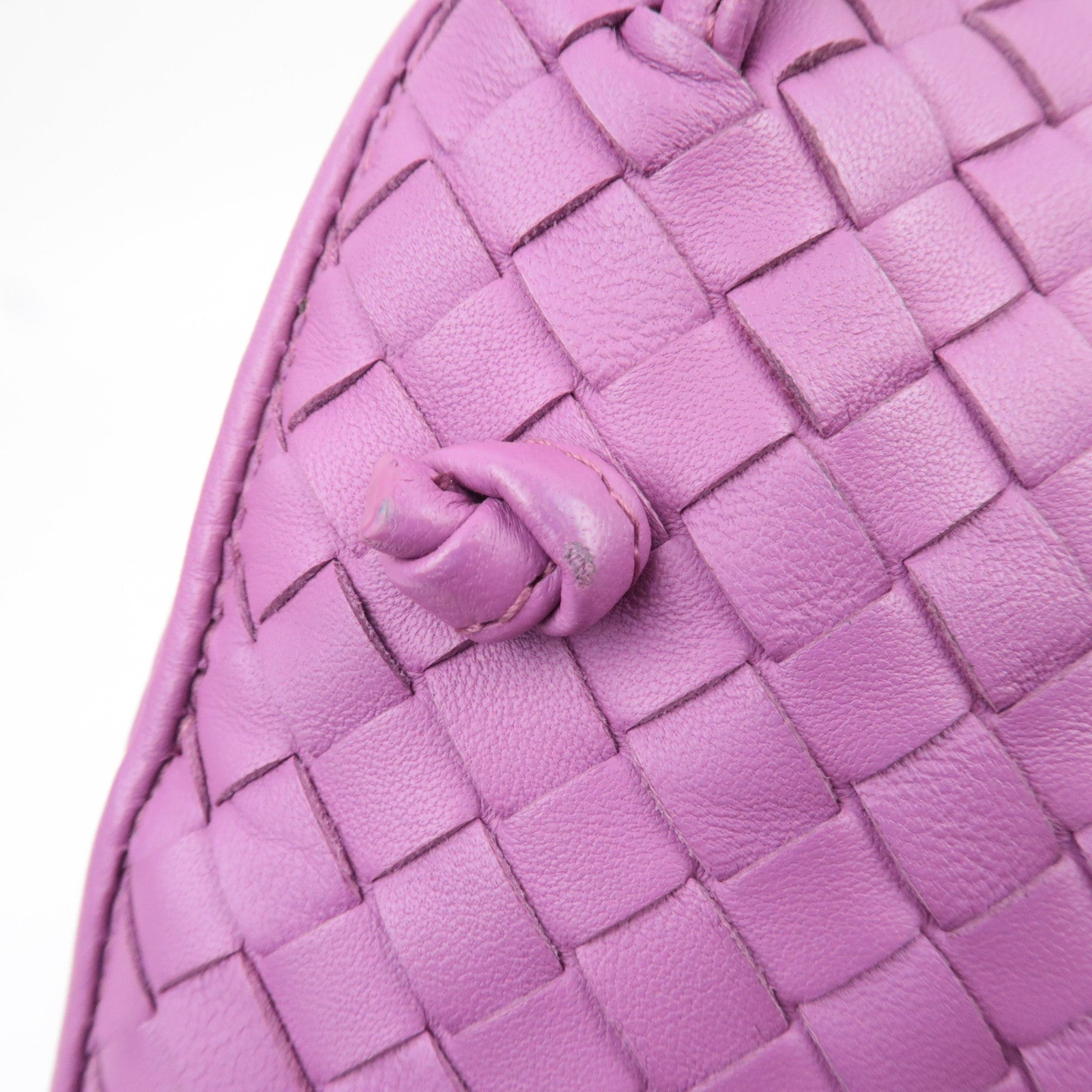 BOTTEGA VENETA Intrecciato Shoulder Bag Leather Purple *Dust bag, Mirror
