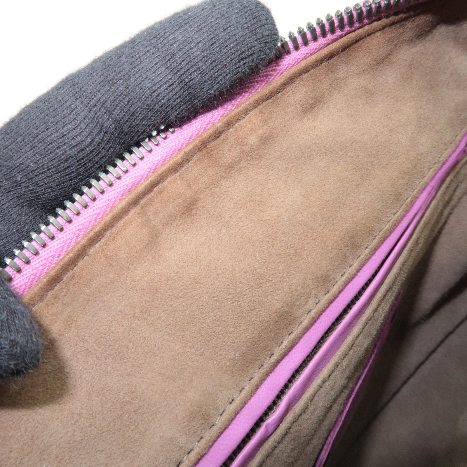 BOTTEGA VENETA Intrecciato Shoulder Bag Leather Purple *Dust bag, Mirror