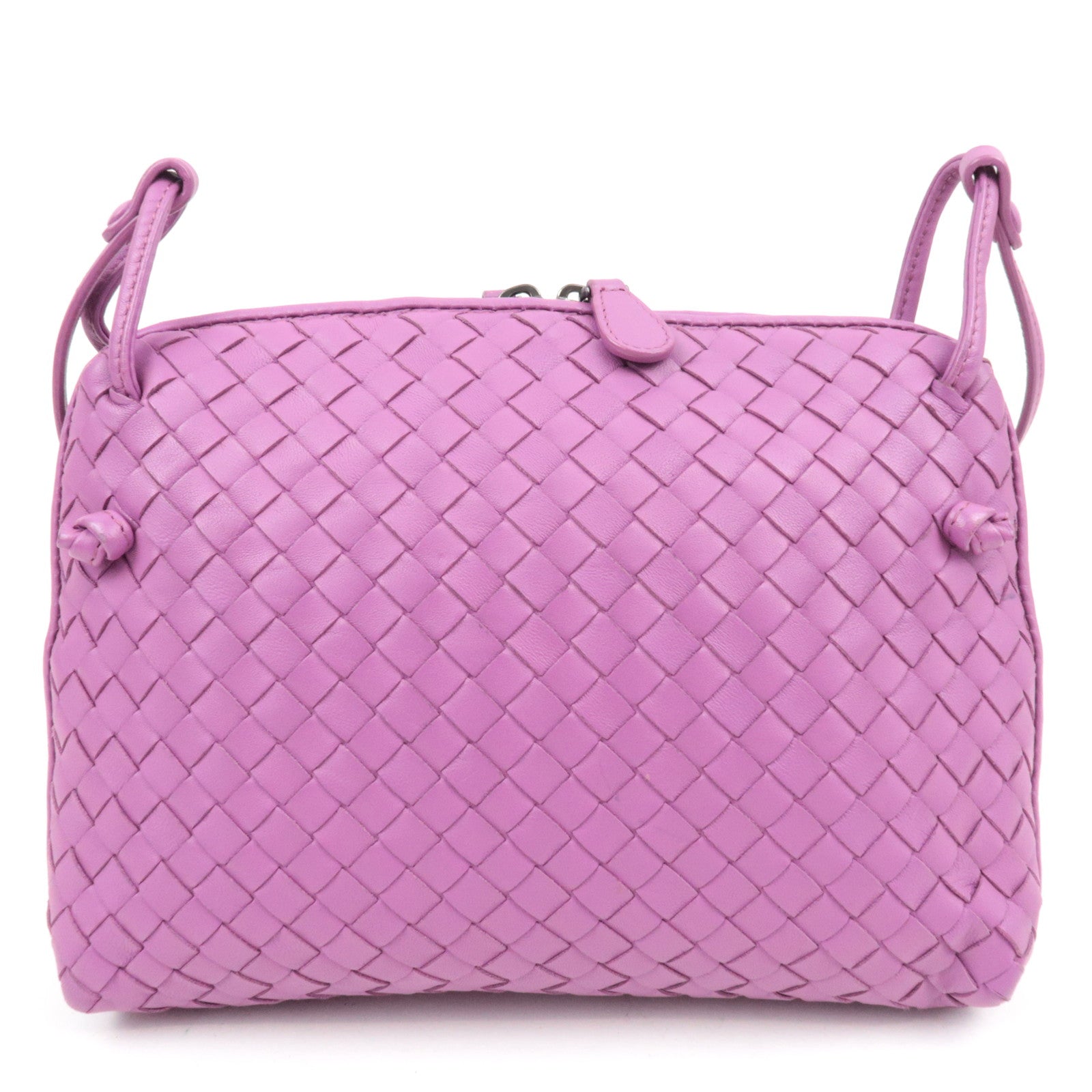 BOTTEGA VENETA Intrecciato Shoulder Bag Leather Purple *Dust bag, Mirror
