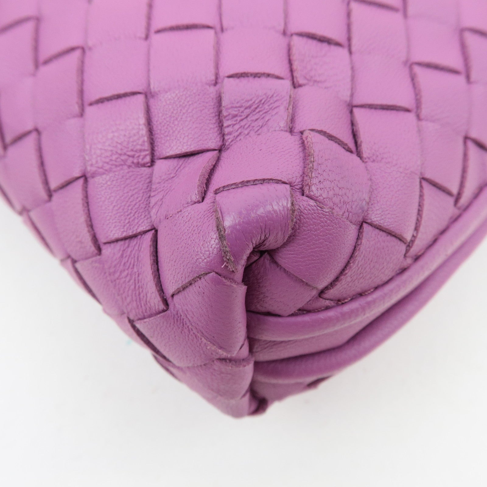 BOTTEGA VENETA Intrecciato Shoulder Bag Leather Purple *Dust bag, Mirror