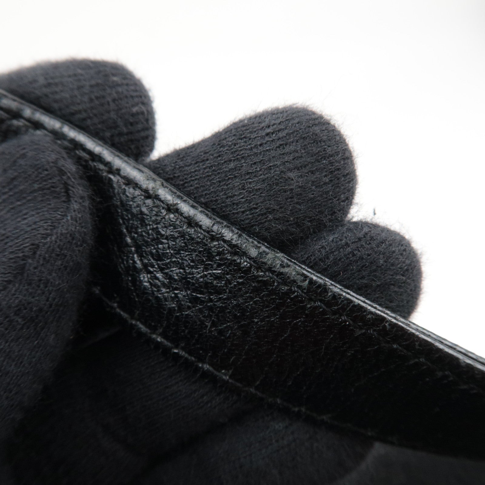 FENDI Mamma Baguette Shoulder Bag Cashmere Leather Black 26325