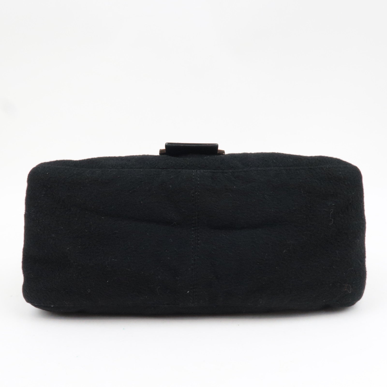 FENDI Mamma Baguette Shoulder Bag Cashmere Leather Black 26325