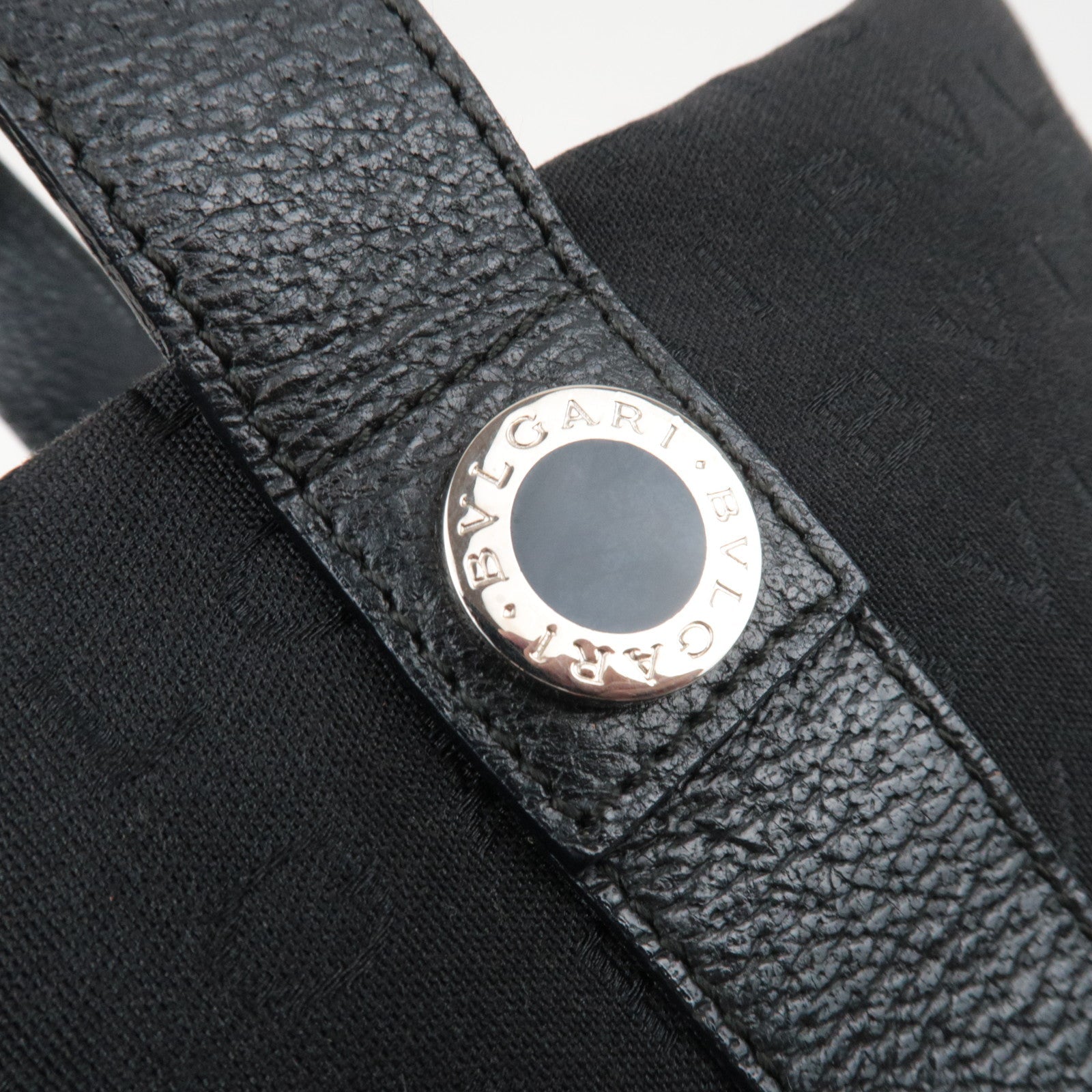 BVLGARI Logomania Tote Bag Canvas Leather Black *Dust bag, Pouch