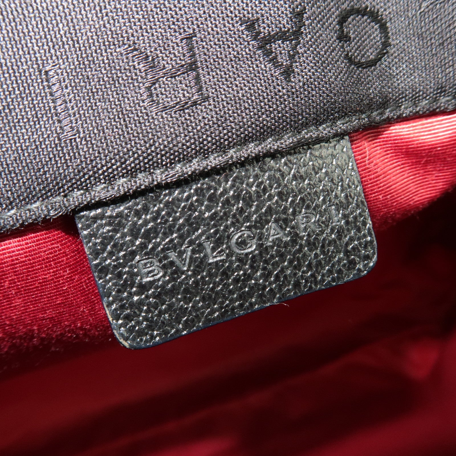 BVLGARI Logomania Tote Bag Canvas Leather Black *Dust bag, Pouch