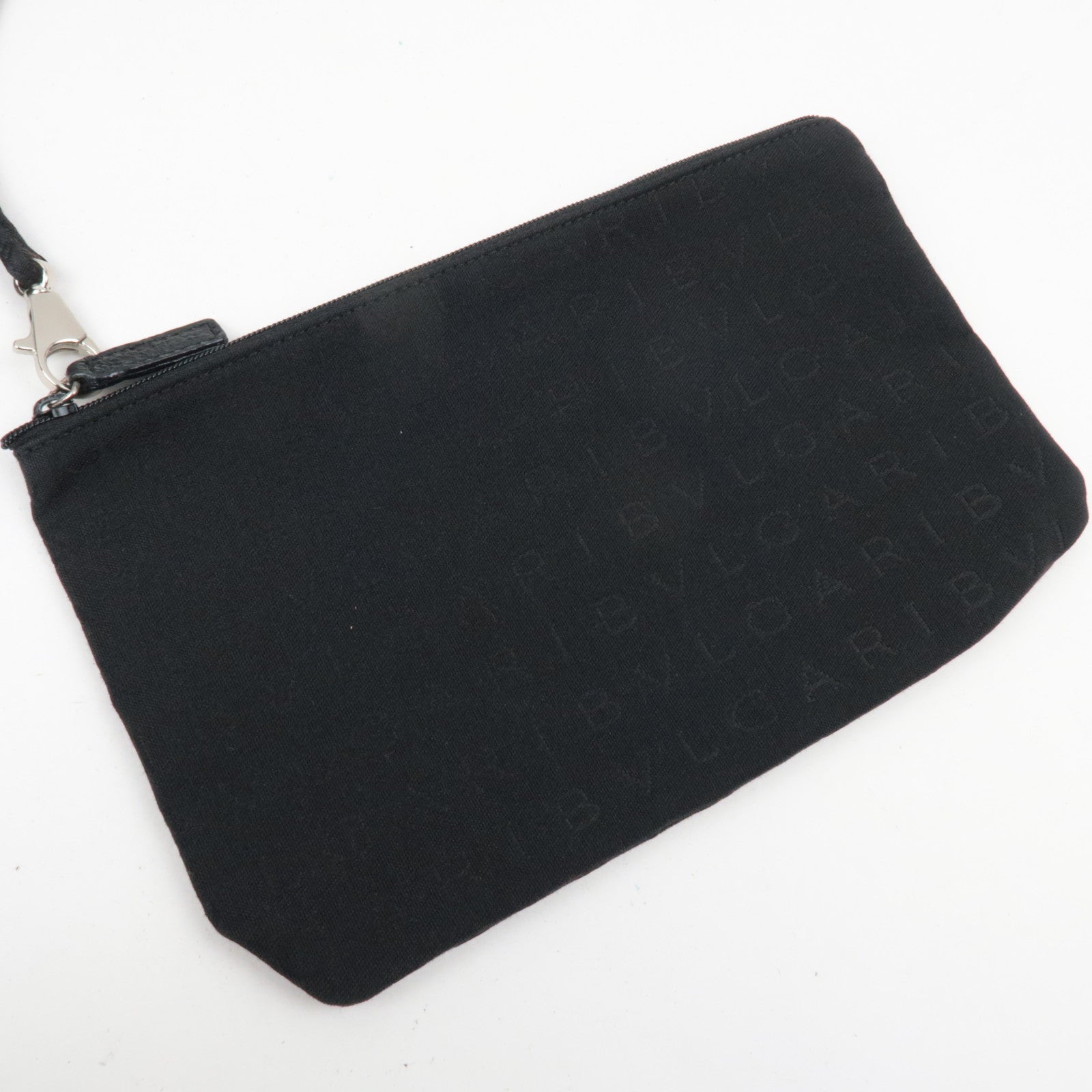 BVLGARI Logomania Tote Bag Canvas Leather Black *Dust bag, Pouch