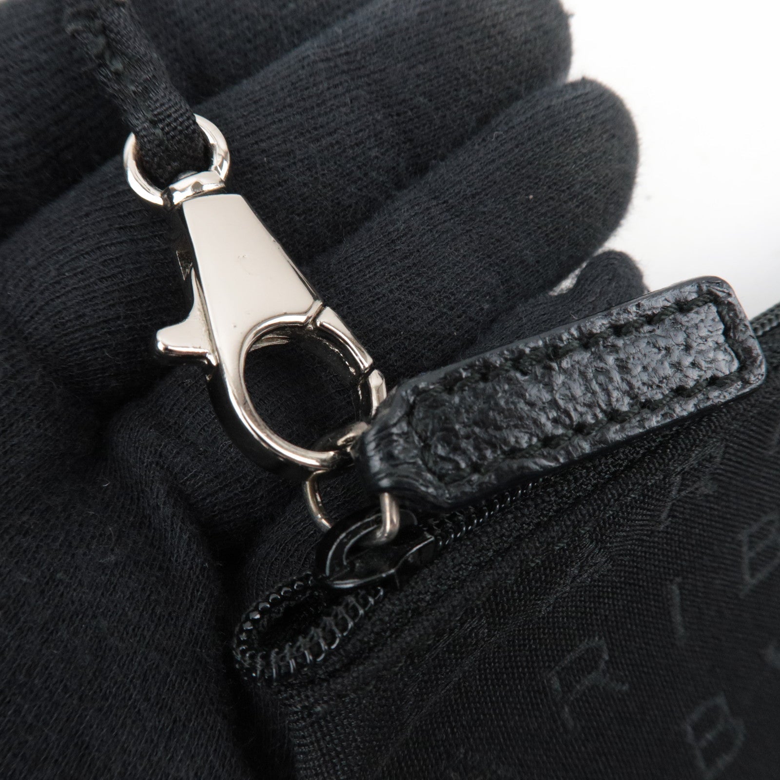 BVLGARI Logomania Tote Bag Canvas Leather Black *Dust bag, Pouch