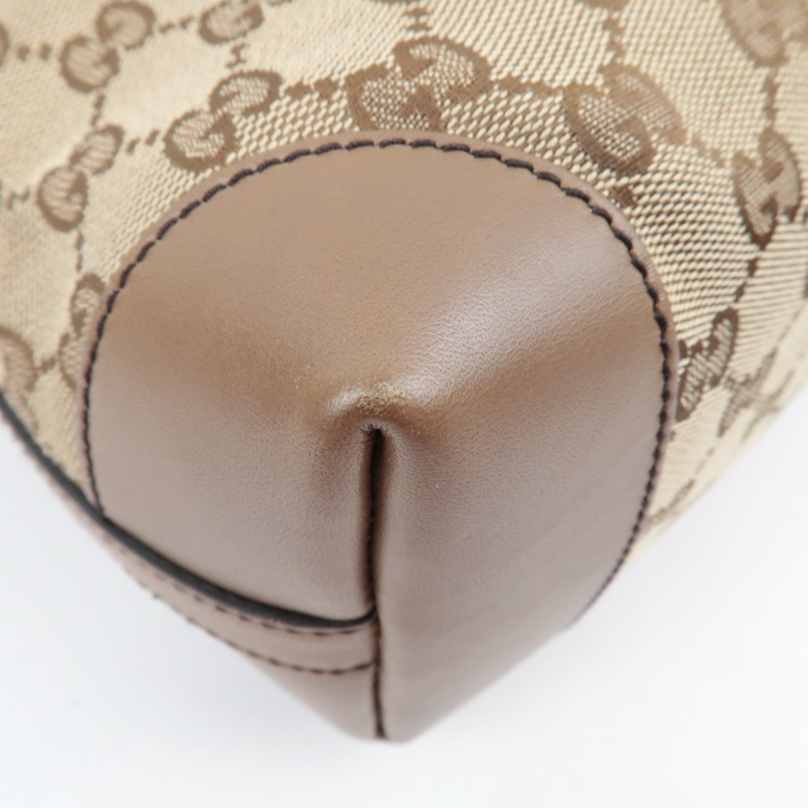 GUCCI Tote Bag GG Canvas Leather Beige Brown 269878 *Dust bag, Pouch