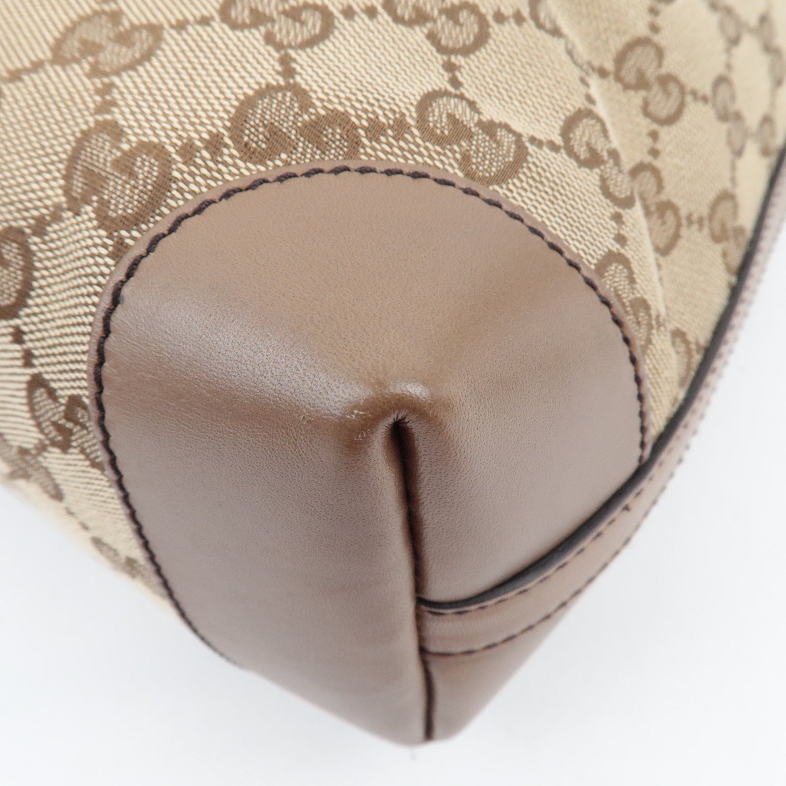 GUCCI Tote Bag GG Canvas Leather Beige Brown 269878 *Dust bag, Pouch