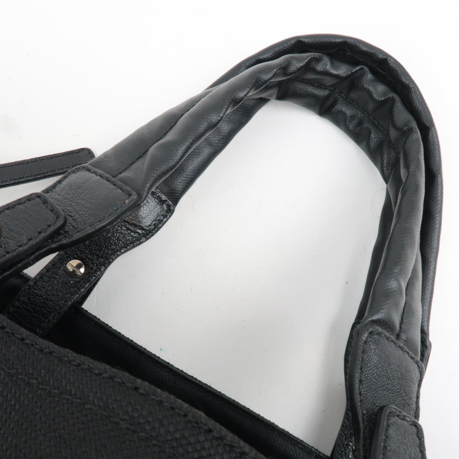 CHANEL Paris Biarritz Tote Bag MM Coated Canvas Leather Black Silver HDW 12195960