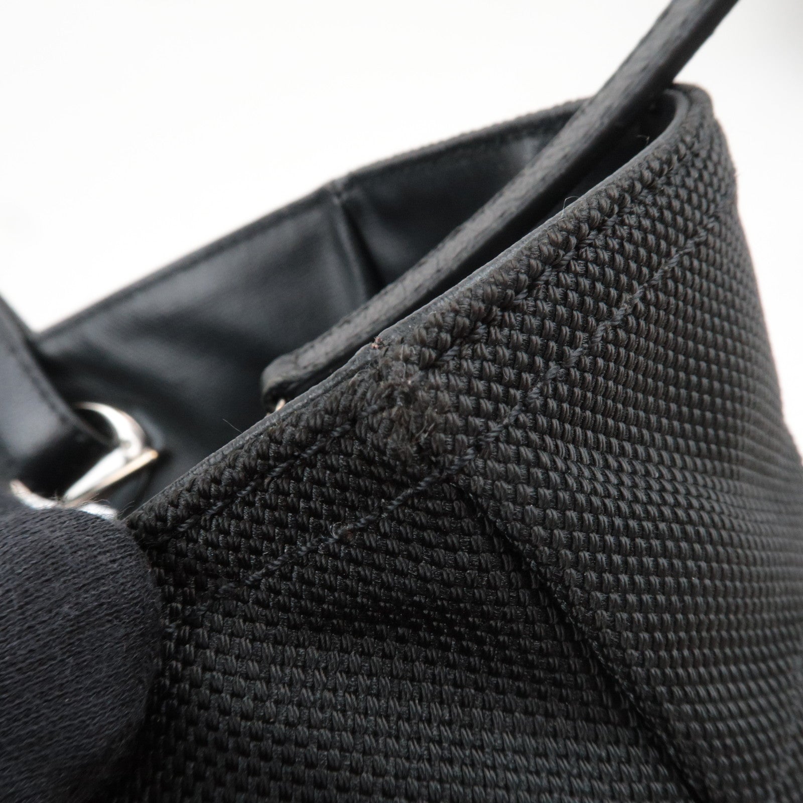 CHANEL Paris Biarritz Tote Bag MM Coated Canvas Leather Black Silver HDW 12195960