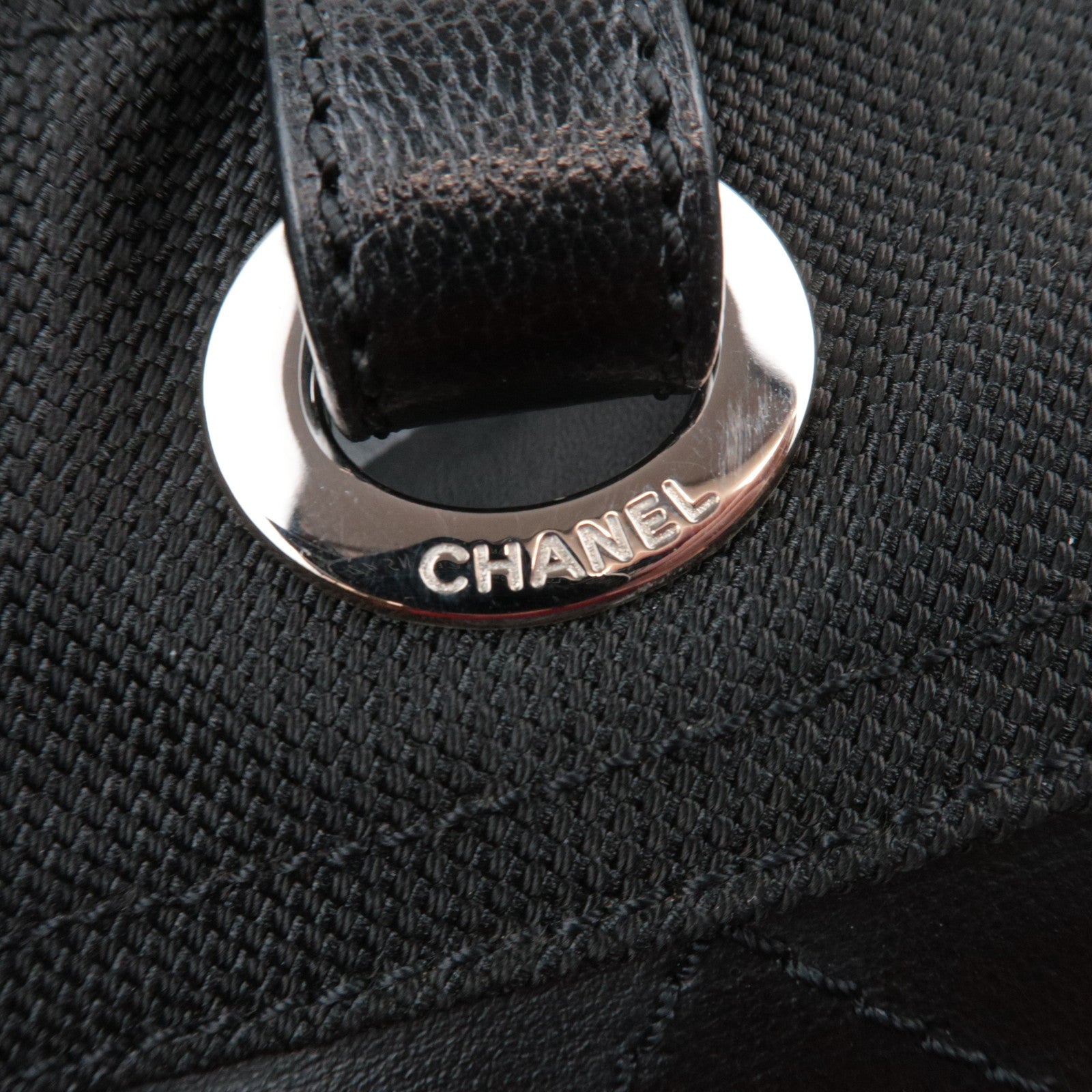 CHANEL Paris Biarritz Tote Bag MM Coated Canvas Leather Black Silver HDW 12195960