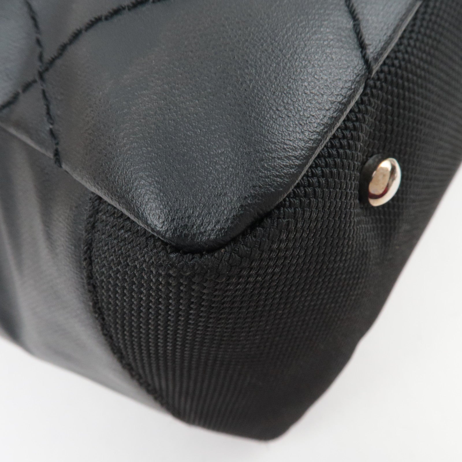 CHANEL Paris Biarritz Tote Bag MM Coated Canvas Leather Black Silver HDW 12195960