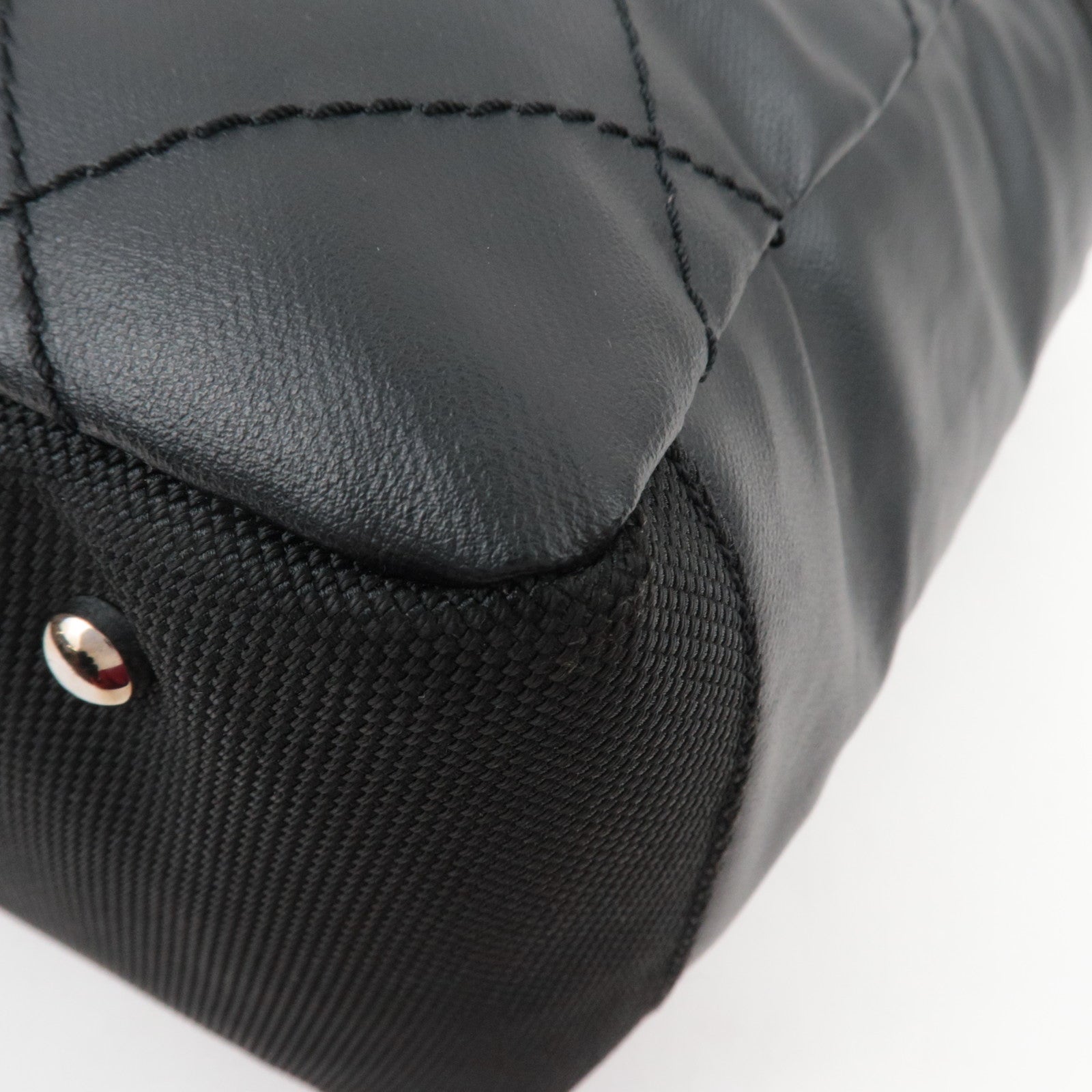 CHANEL Paris Biarritz Tote Bag MM Coated Canvas Leather Black Silver HDW 12195960