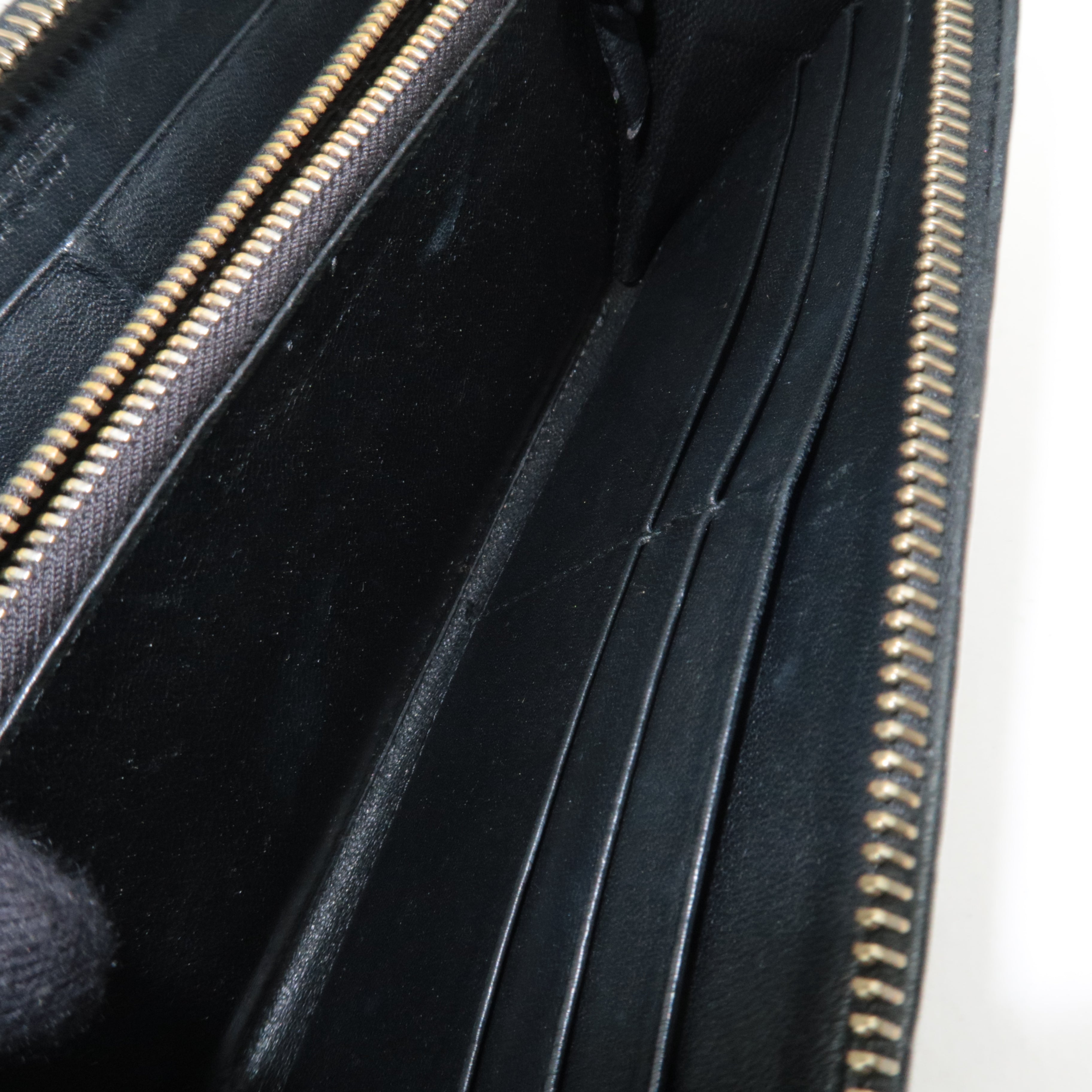 BOTTEGA VENETA Intrecciato Leather Round Zipper Long Wallet Black 114076 *Box