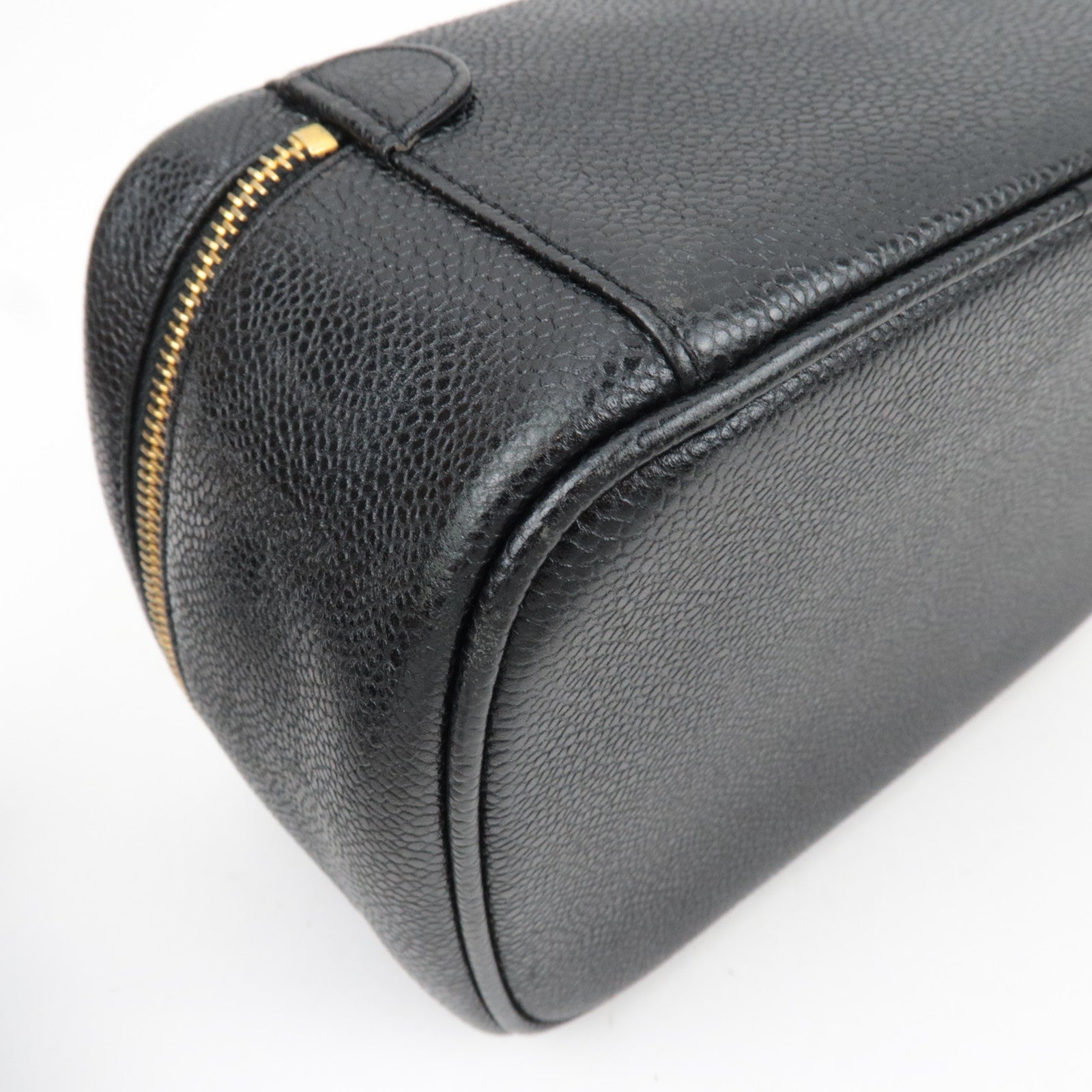 CHANEL Cocomark Vanity Bag Caviarskin Black Gold HDW A01997 3325954 *G card