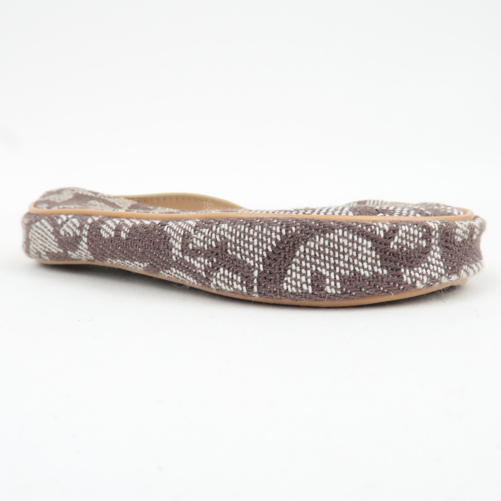 Christian Dior Trotter Saddle Coin Case Canvas Leather Brown