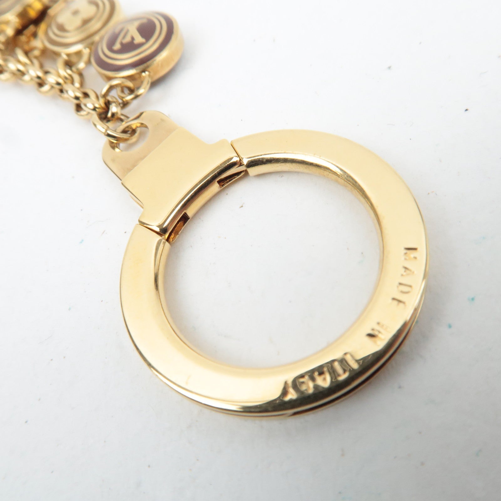 Louis Vuitton Porte Cles Chaine pastille Bag Charm Maron M65386