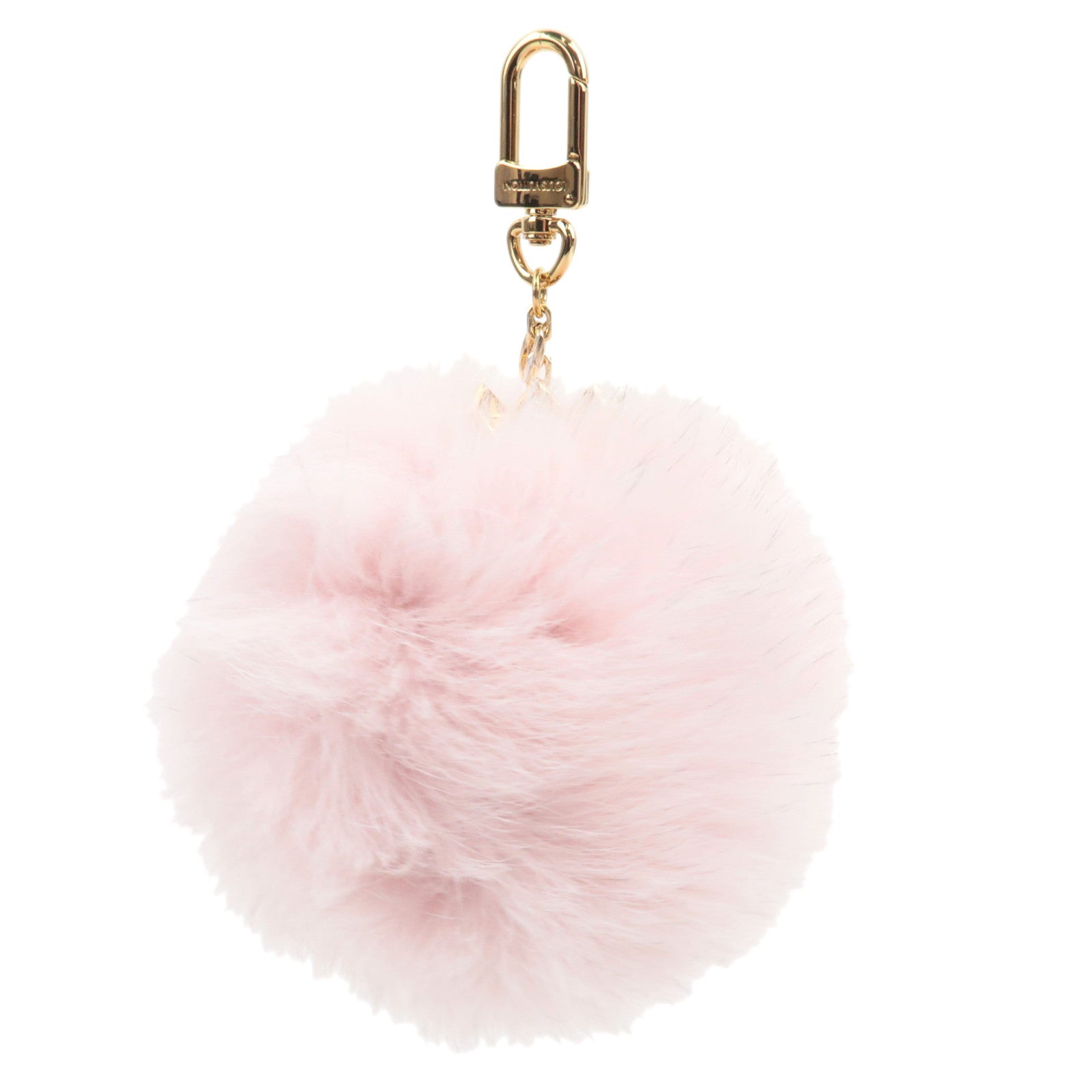 Louis Vuitton Fuzzy Bubble Fur Bag Charm Rose Clair M67371 CX1105