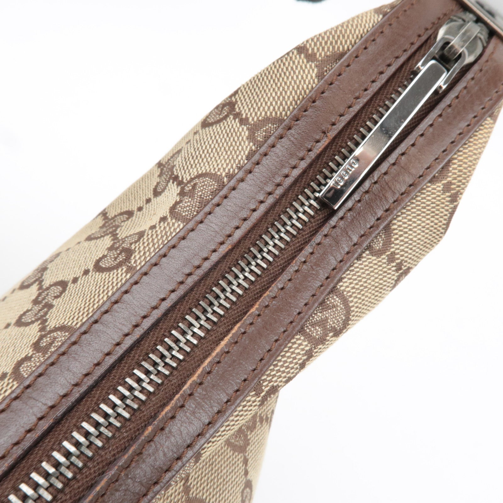 GUCCI Shoulder Bag GG Canvas Leather Beige Brown 01234