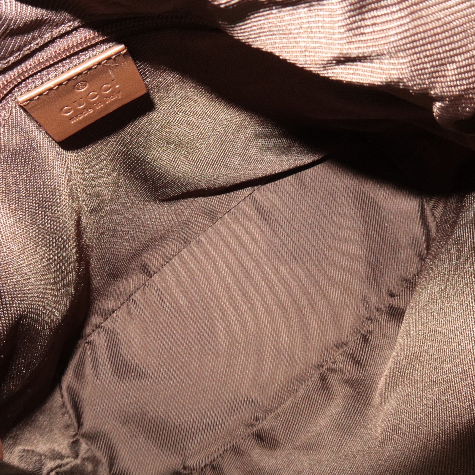 GUCCI Shoulder Bag GG Canvas Leather Beige Brown 01234